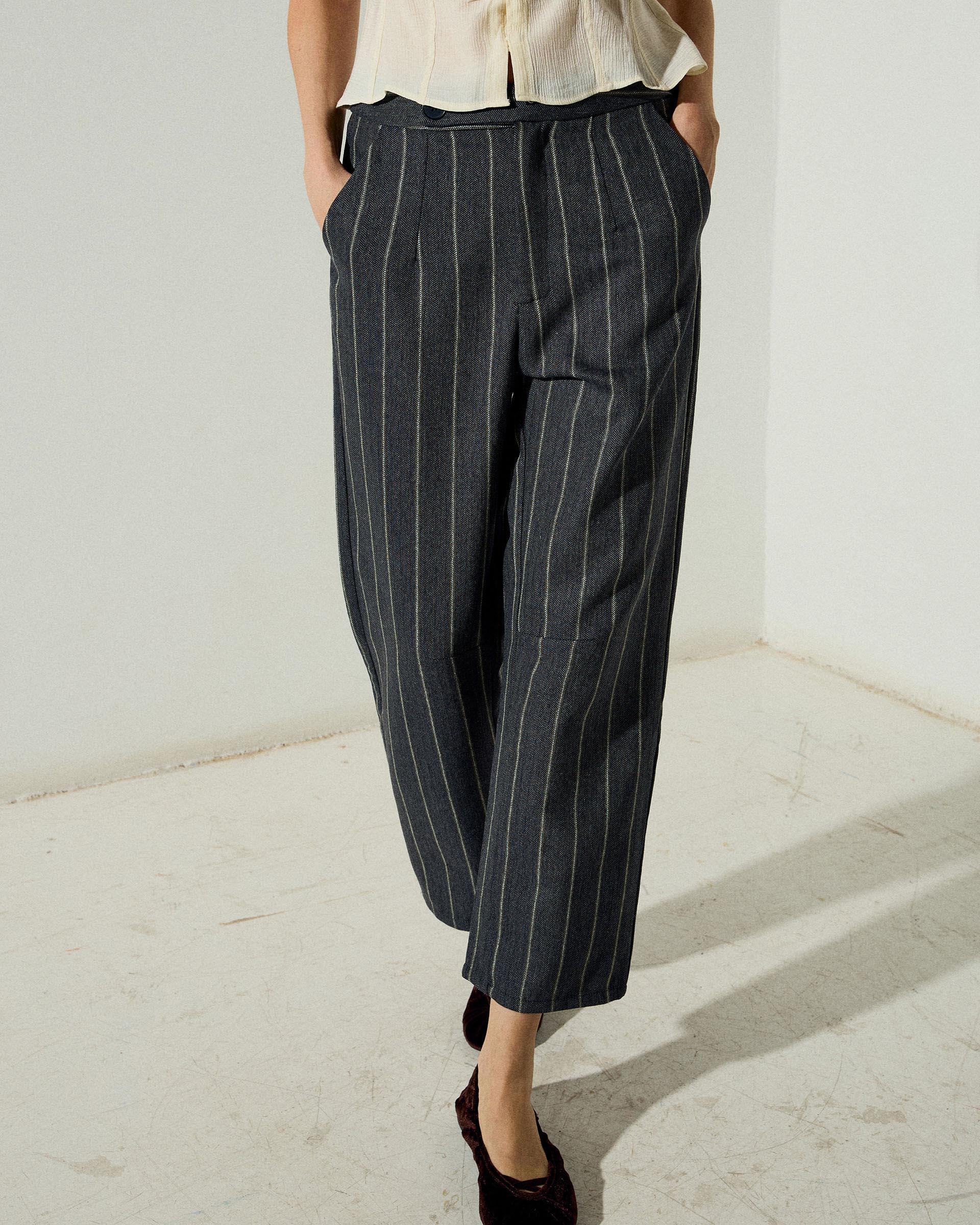 Pantalón Espiga Rayas Antracita