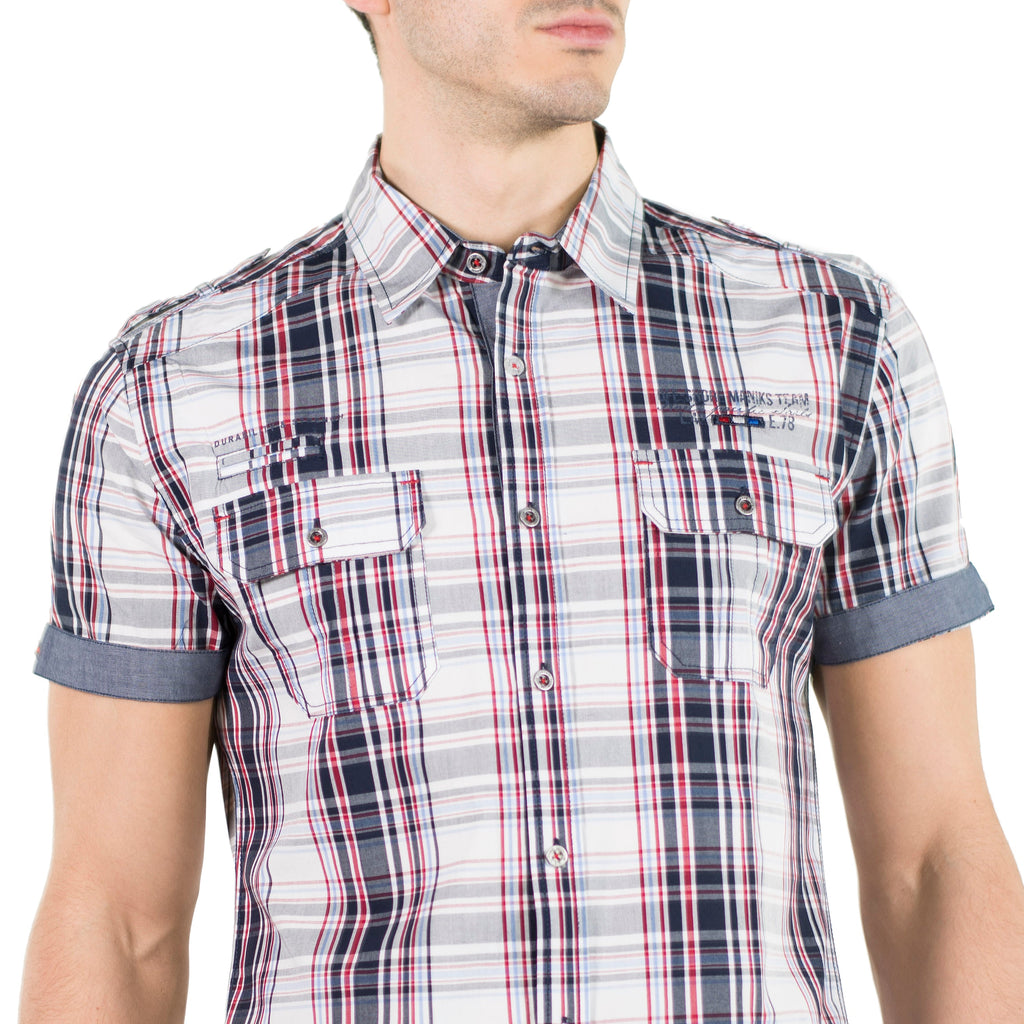 Camisa Hombre Manga Corta Cuadros Popelín Charreteras – Koroshi 2011CC50