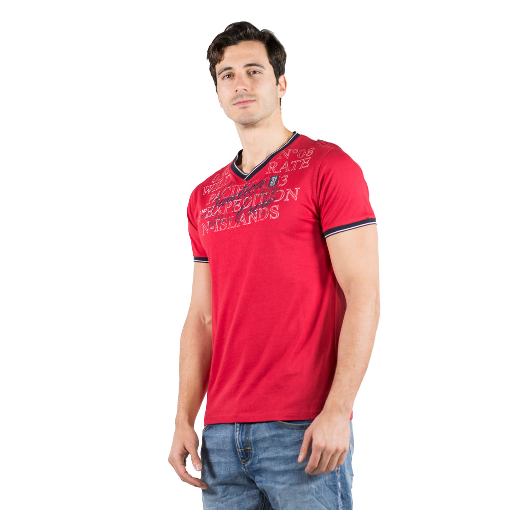 Camiseta Cuello Pico Hombre Algodón Estampada – Koroshi 2011MC04