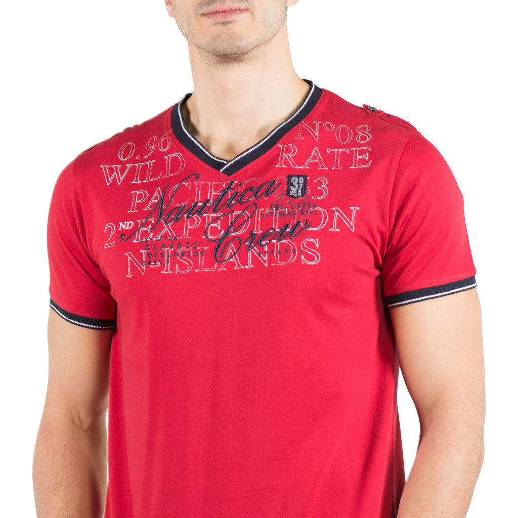 Camiseta Cuello Pico Hombre Algodón Estampada – Koroshi 2011MC04