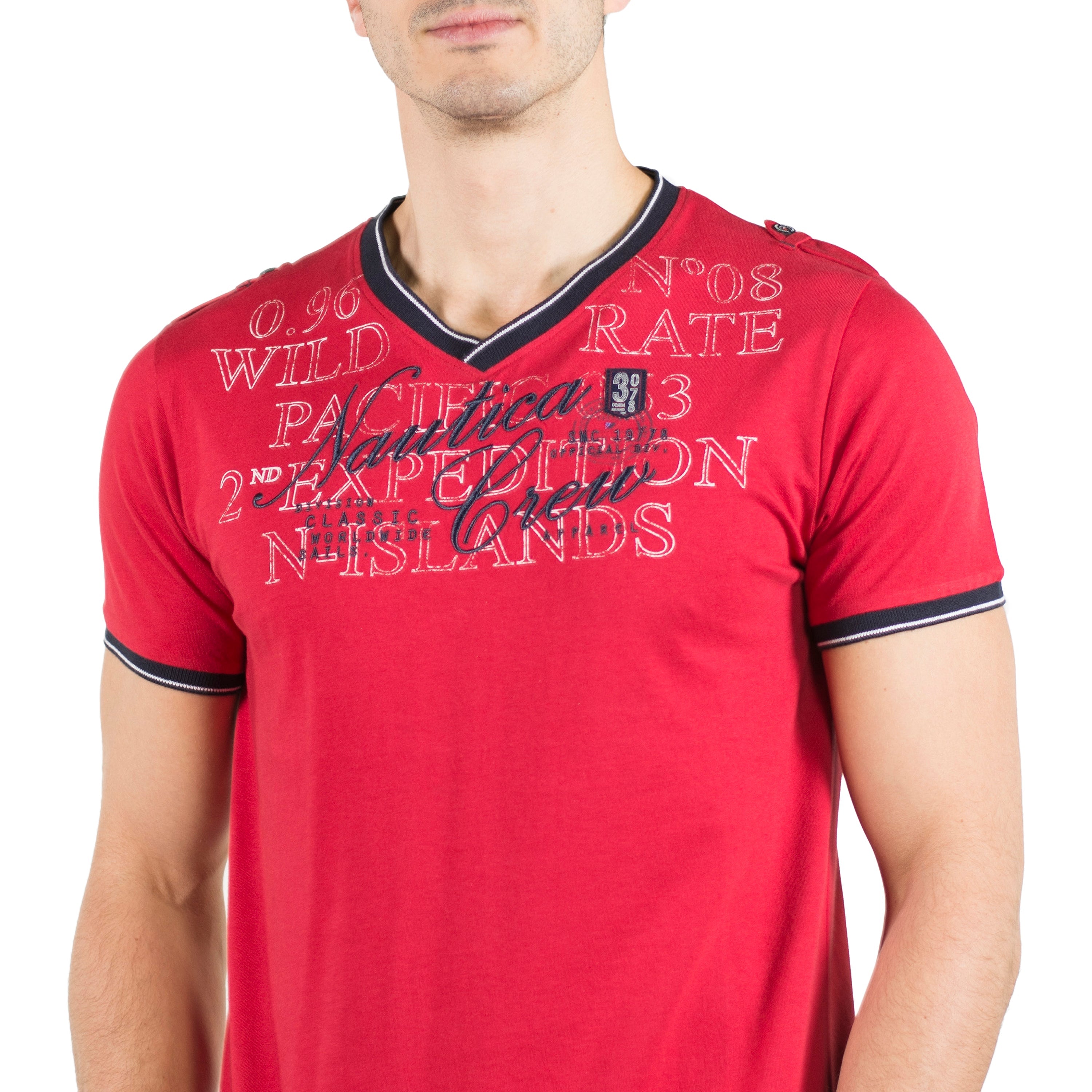 Camiseta Cuello Pico Hombre Algodón Estampada – Koroshi 2011MC04