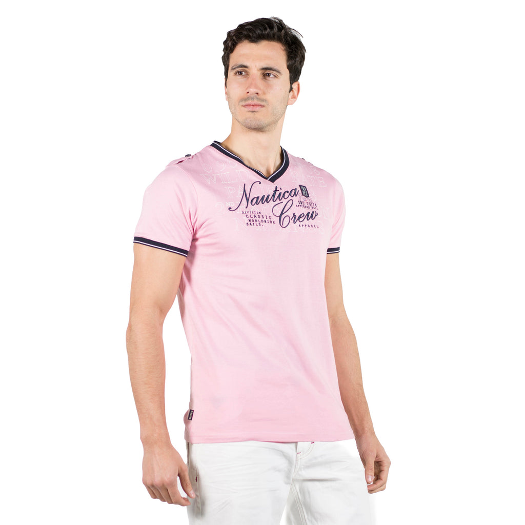 Camiseta Cuello Pico Hombre Algodón Estampada – Koroshi 2011MC04