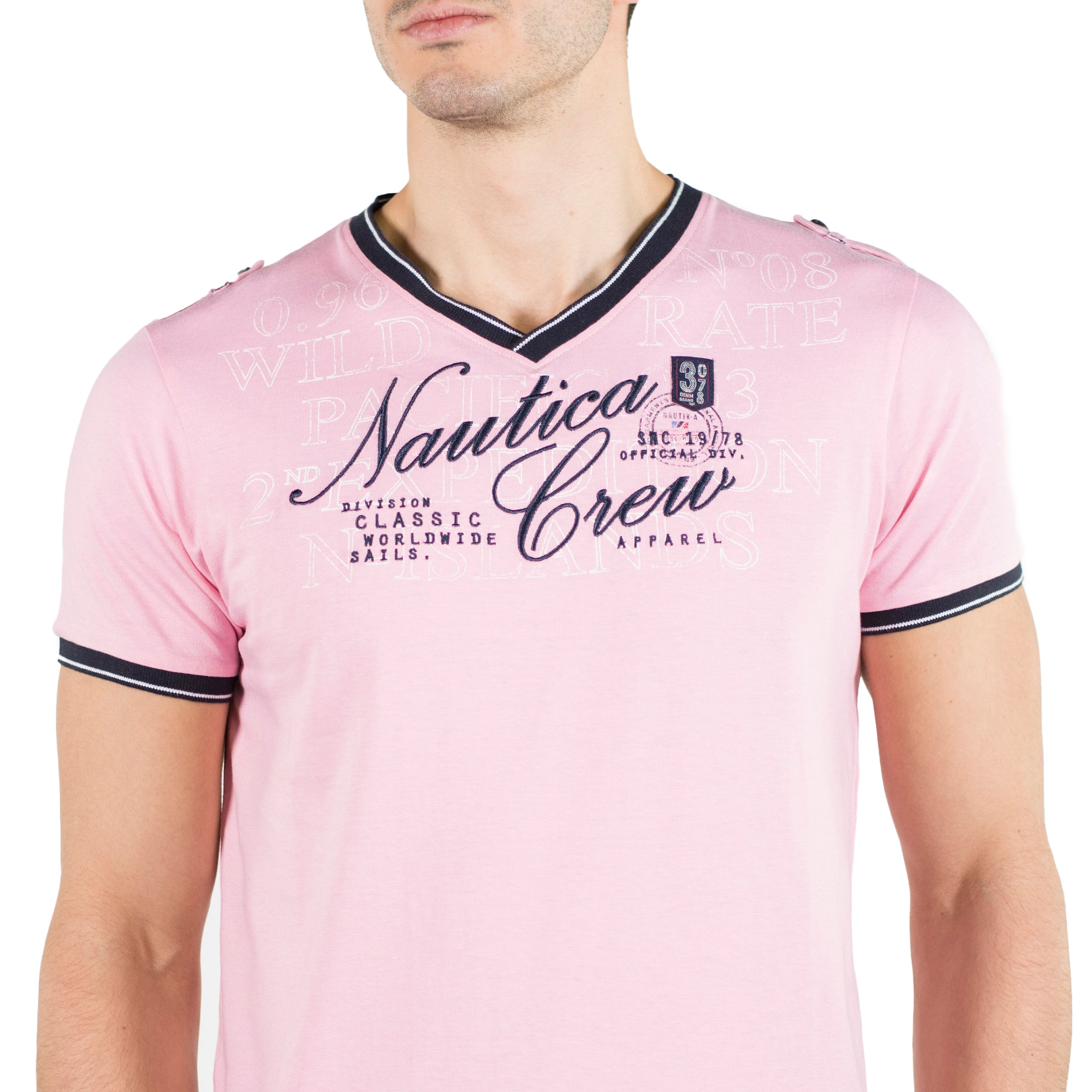 Camiseta Cuello Pico Hombre Algodón Estampada – Koroshi 2011MC04