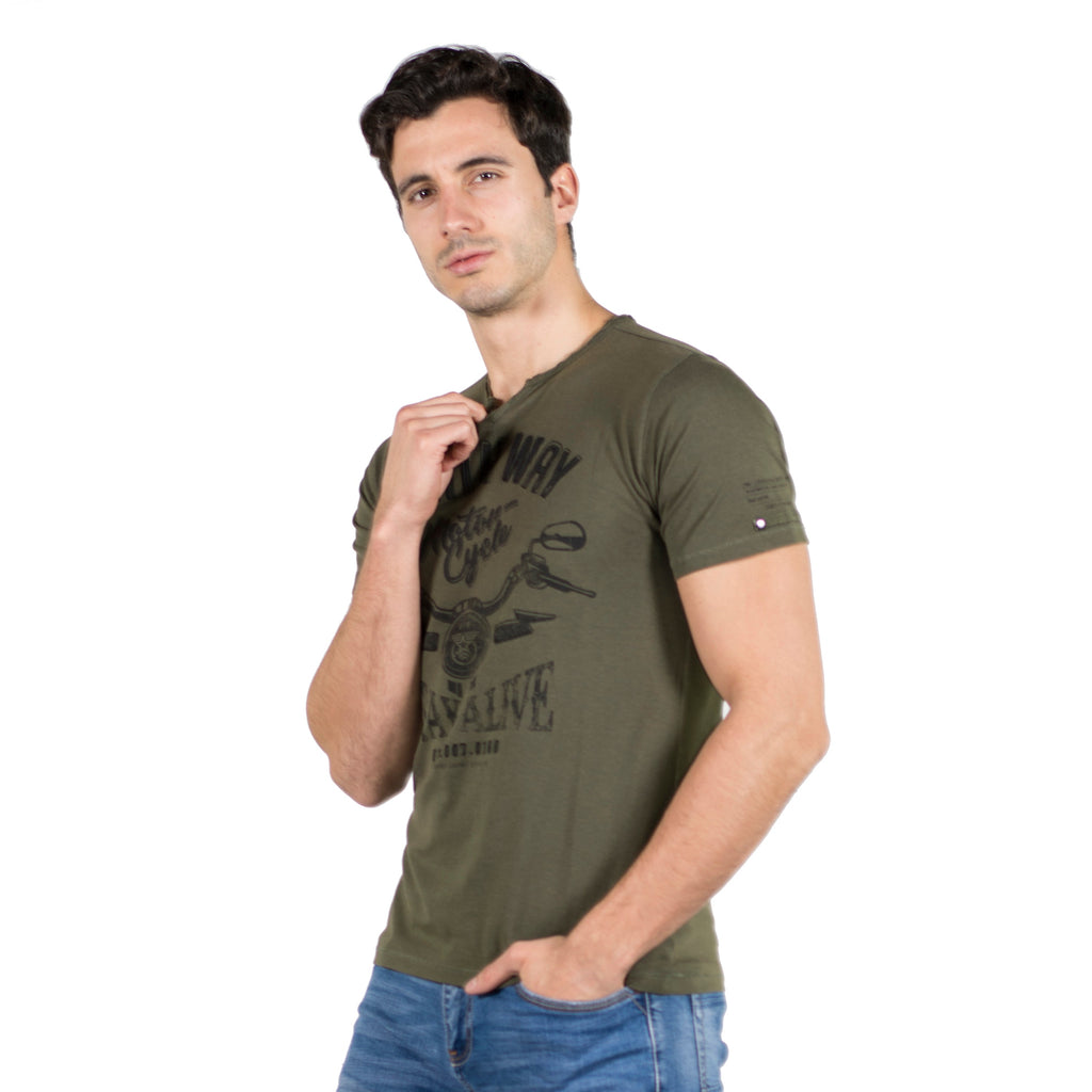 Camiseta Cuello Panadero Hombre 100% Algodón – Koroshi 2011MC14