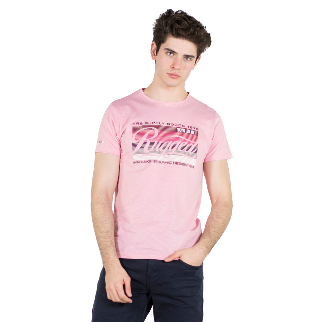 Camiseta Hombre Manga Corta Estampado Gráfico en el Pecho – Koroshi 2011MC26