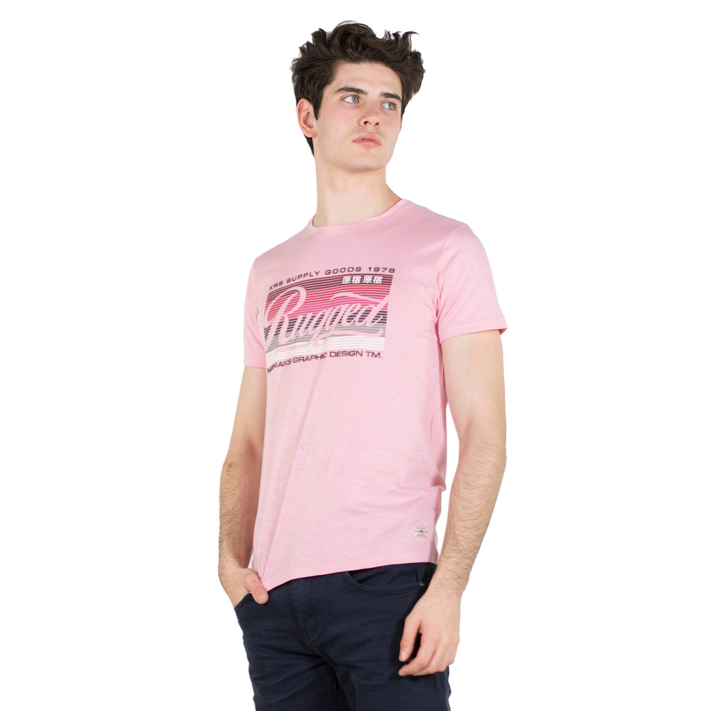 Camiseta Hombre Manga Corta Estampado Gráfico en el Pecho – Koroshi 2011MC26