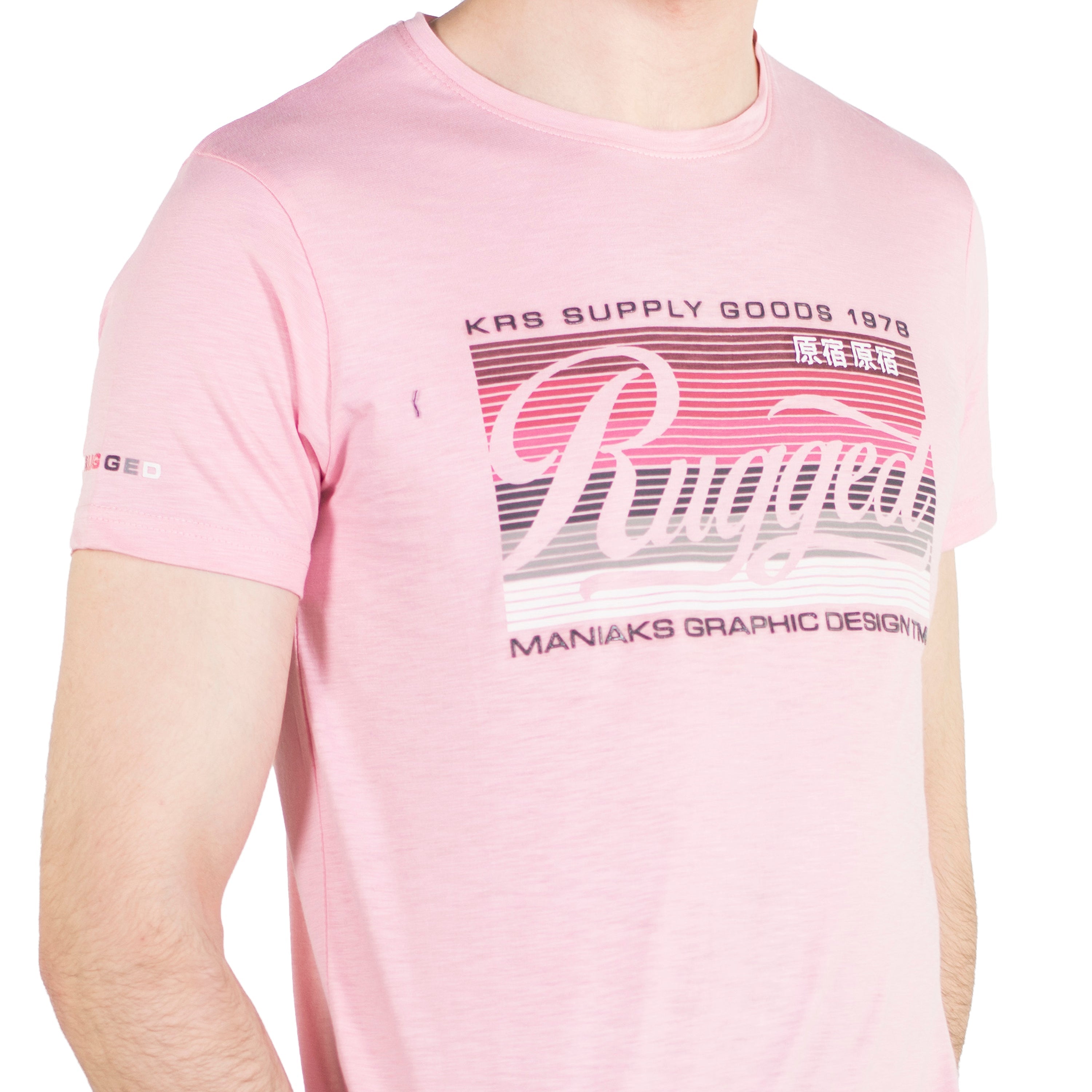 Camiseta Hombre Manga Corta Estampado Gráfico en el Pecho – Koroshi 2011MC26