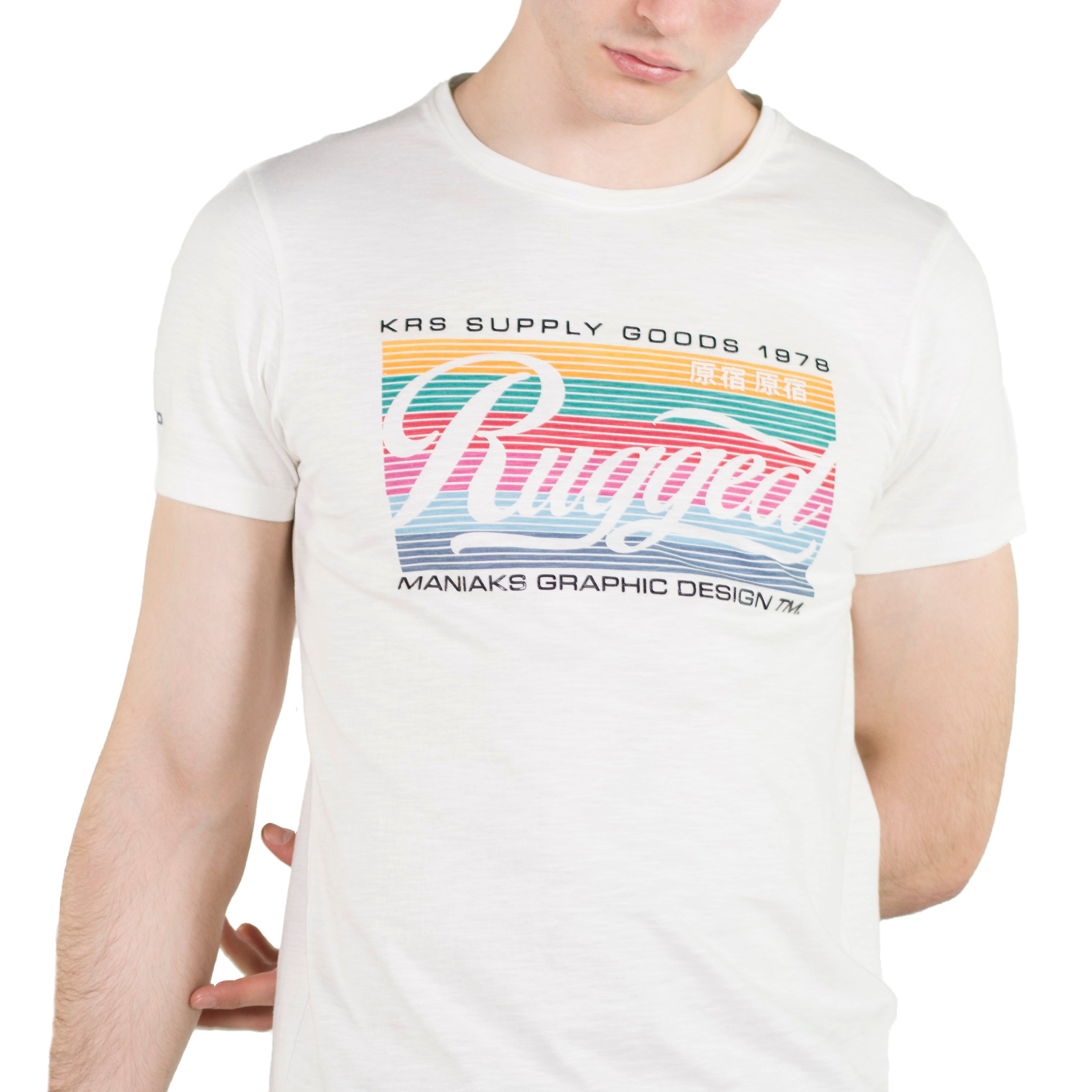 Camiseta Hombre Manga Corta Estampado Gráfico en el Pecho – Koroshi 2011MC26