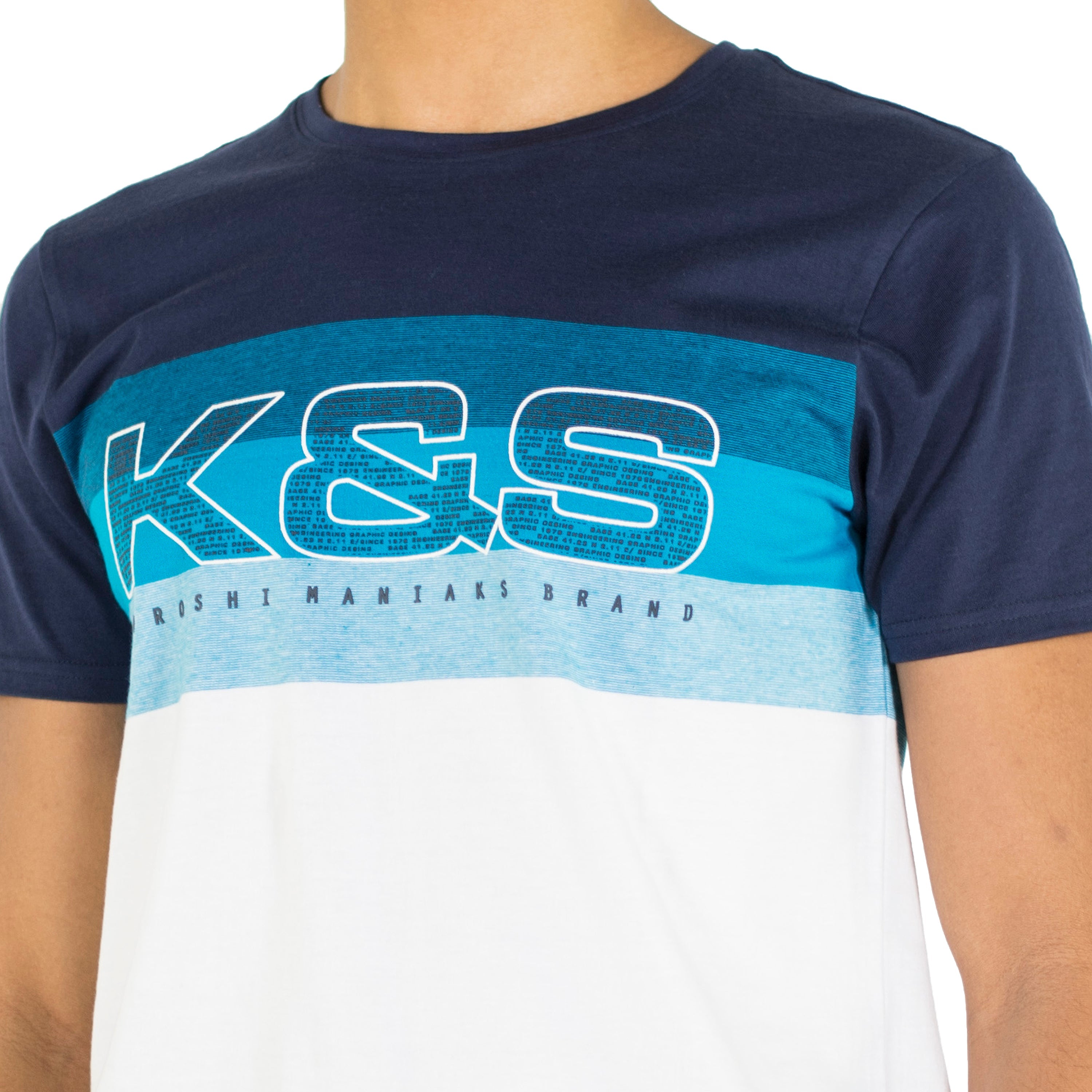 Camiseta Hombre Manga Corta Bloques de Color y Texto – Koroshi 2011MC28