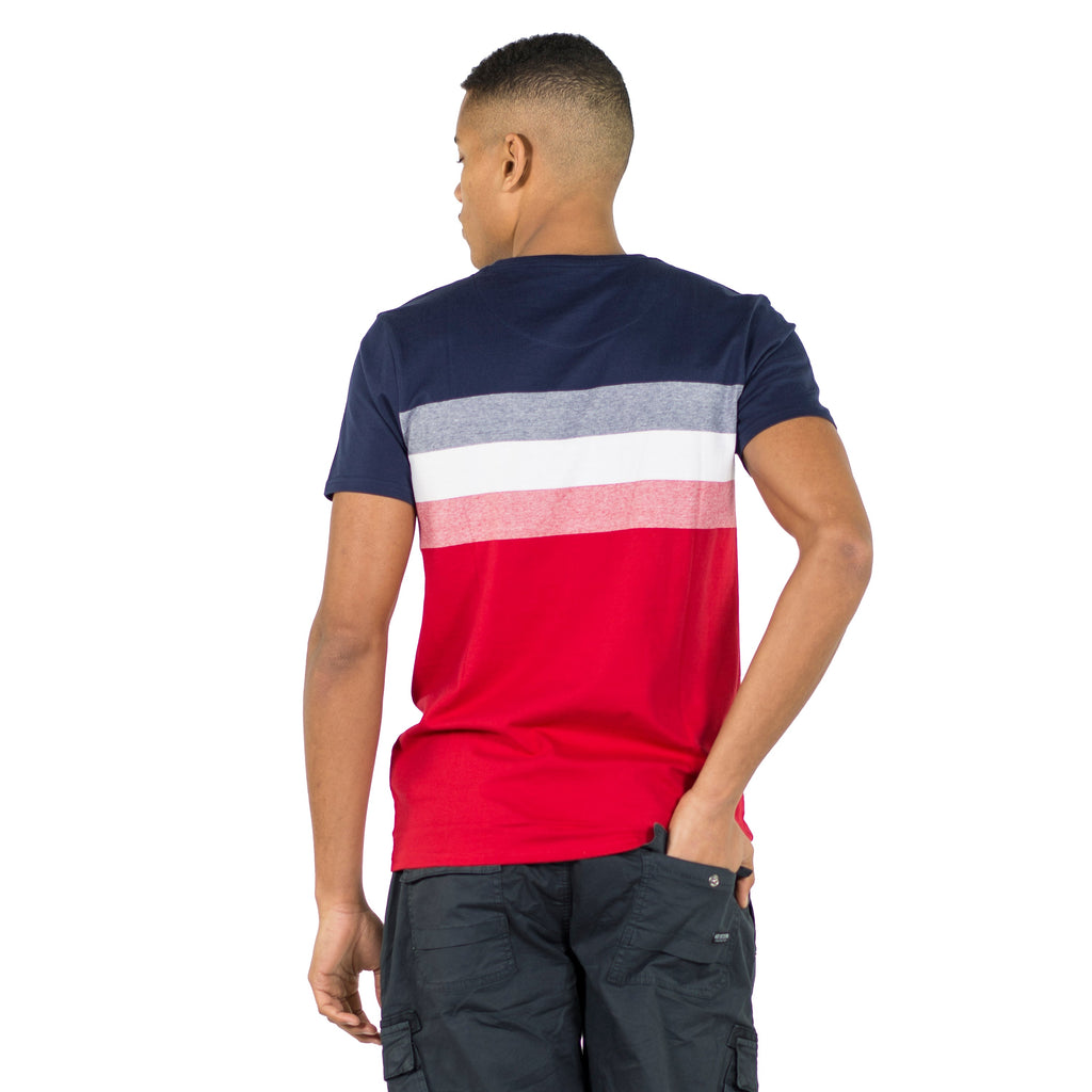 Camiseta Hombre Manga Corta Bloques de Color y Texto – Koroshi 2011MC28