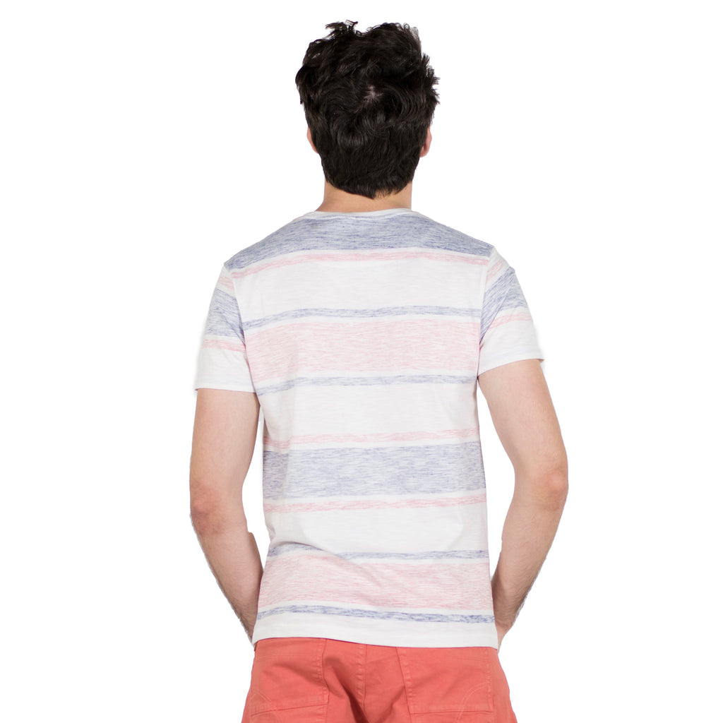 Camiseta Hombre Manga Corta Rayas Estampadas y Texto – Koroshi 2011MC29