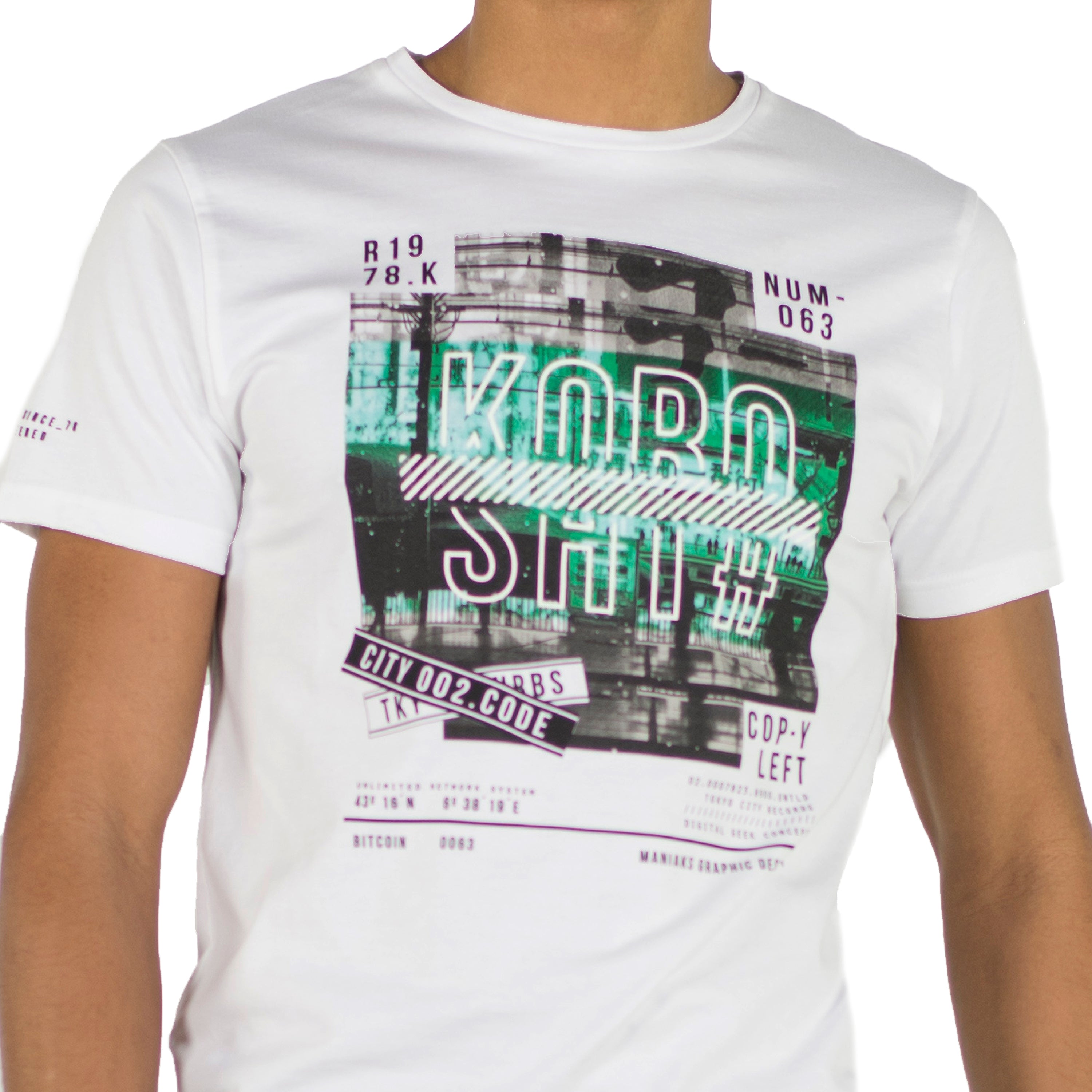 Camiseta Hombre Manga Corta Estampado Gráfico – Koroshi 2011MC30