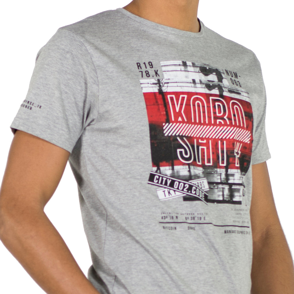 Camiseta Hombre Manga Corta Estampado Gráfico – Koroshi 2011MC30