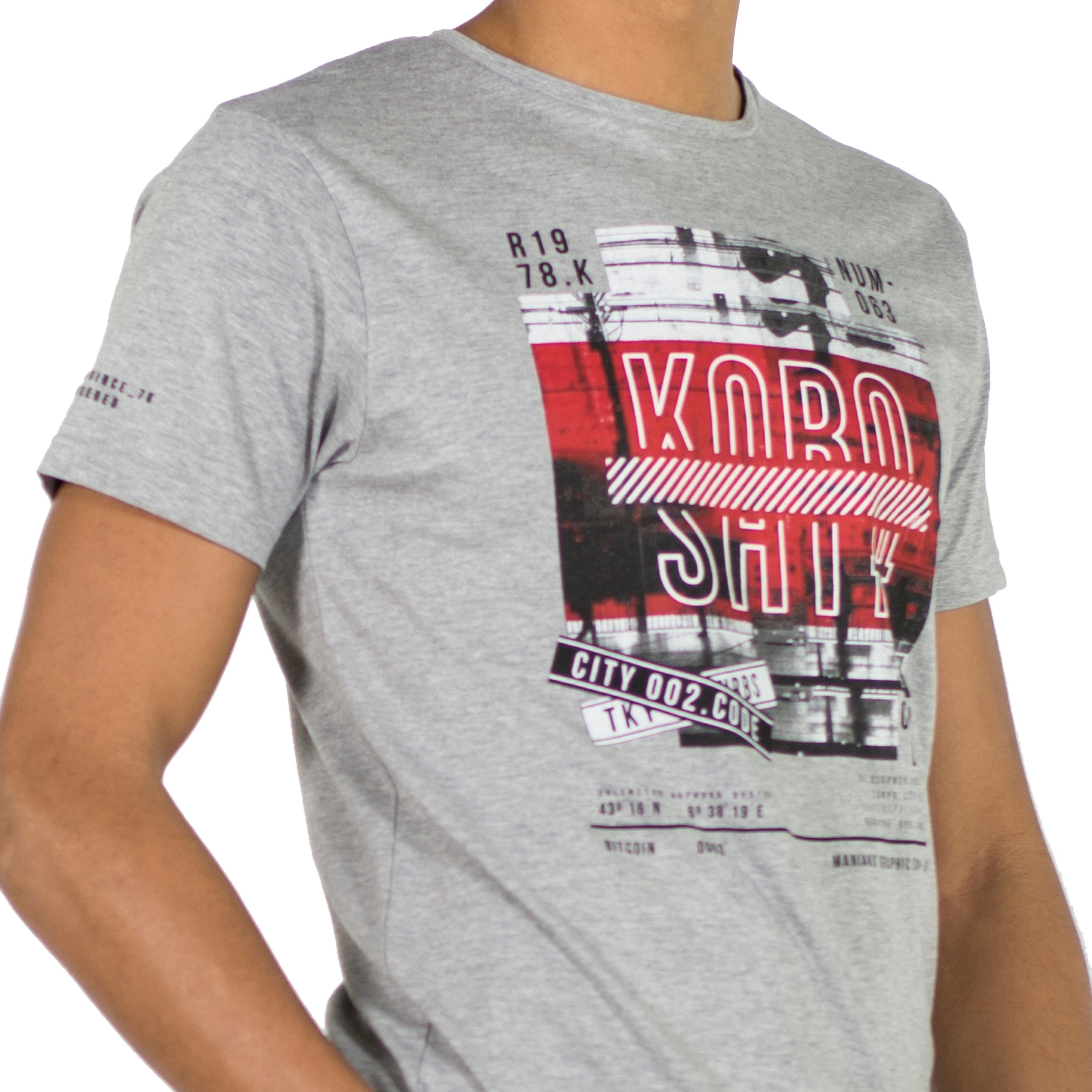 Camiseta Hombre Manga Corta Estampado Gráfico – Koroshi 2011MC30