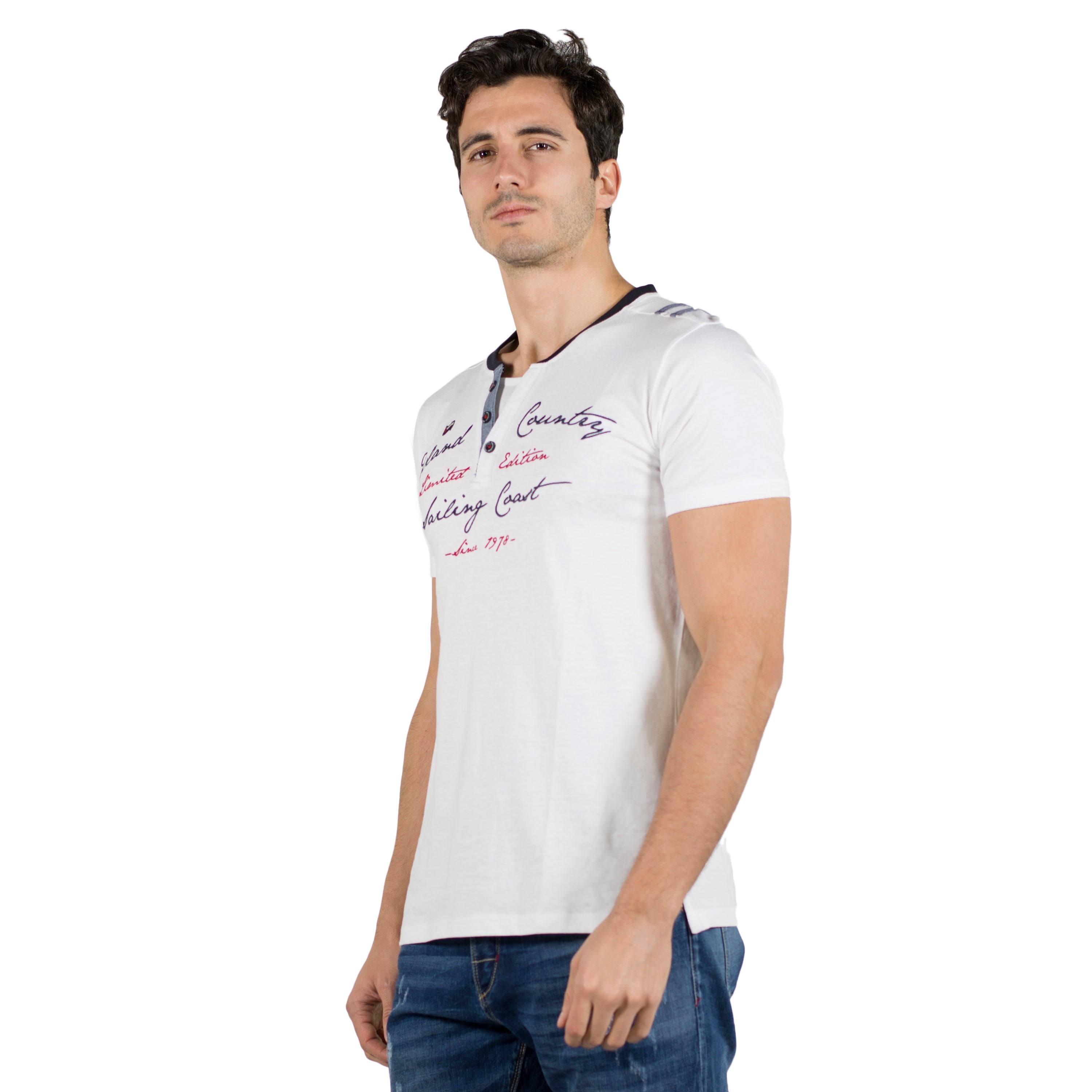 Camiseta Hombre Cuello Panadero Bordada – Koroshi 2011MC49