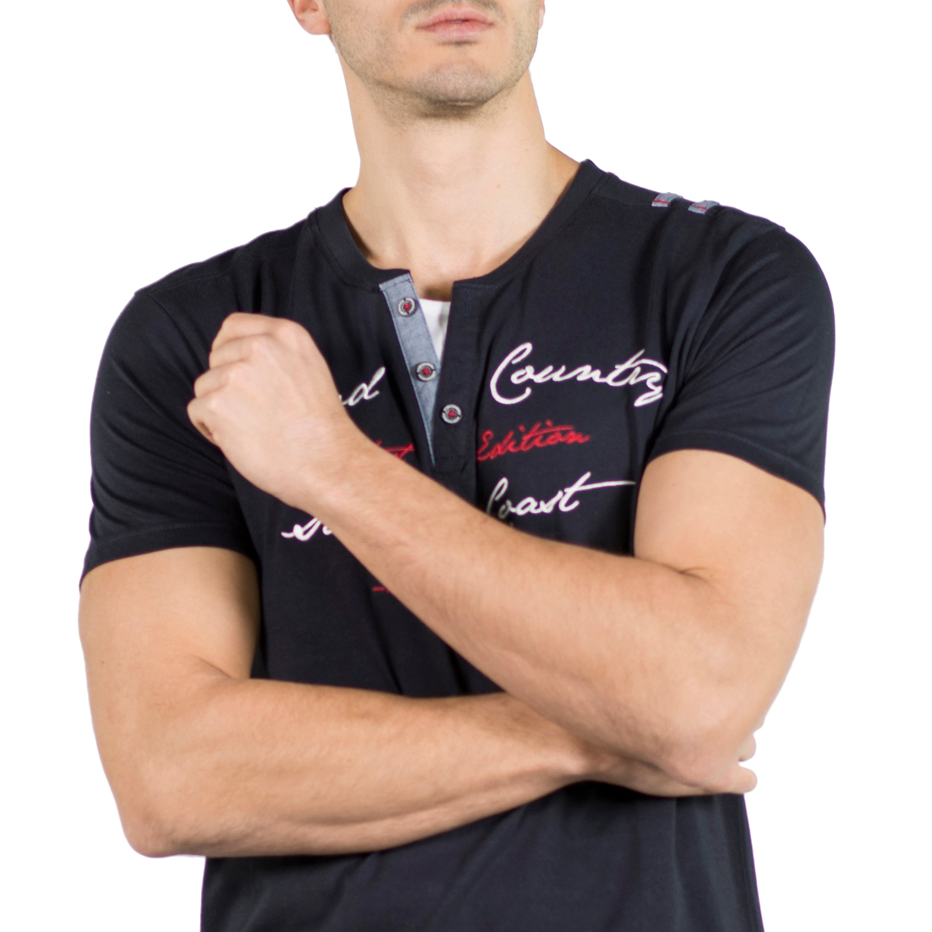 Camiseta Hombre Cuello Panadero Bordada – Koroshi 2011MC49