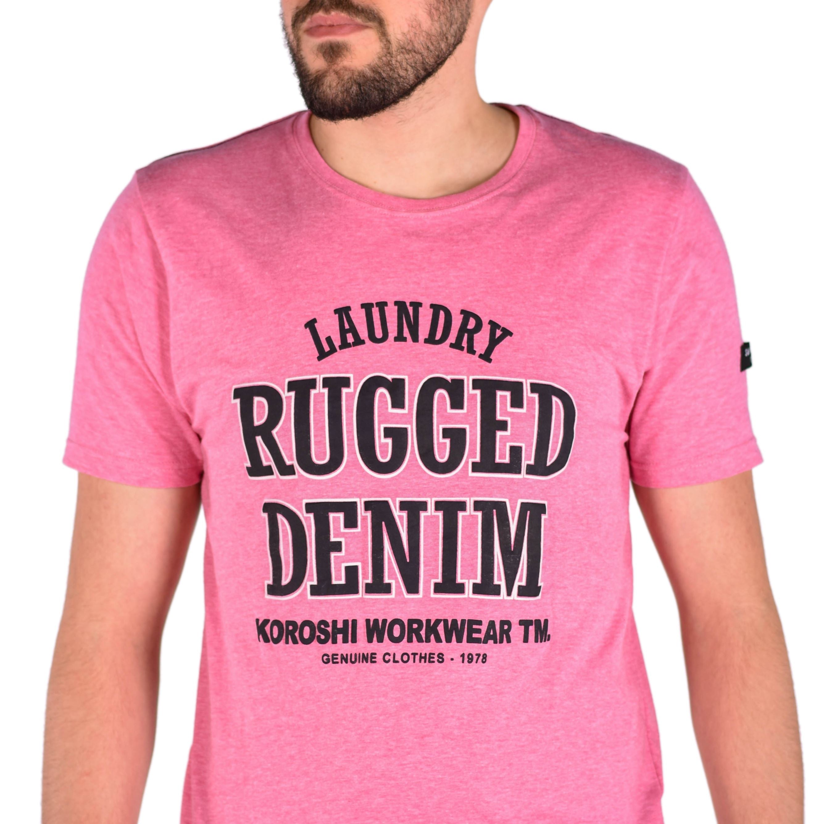 Camiseta Hombre Manga Corta Jaspeada Estampada – Koroshi 2011MC61
