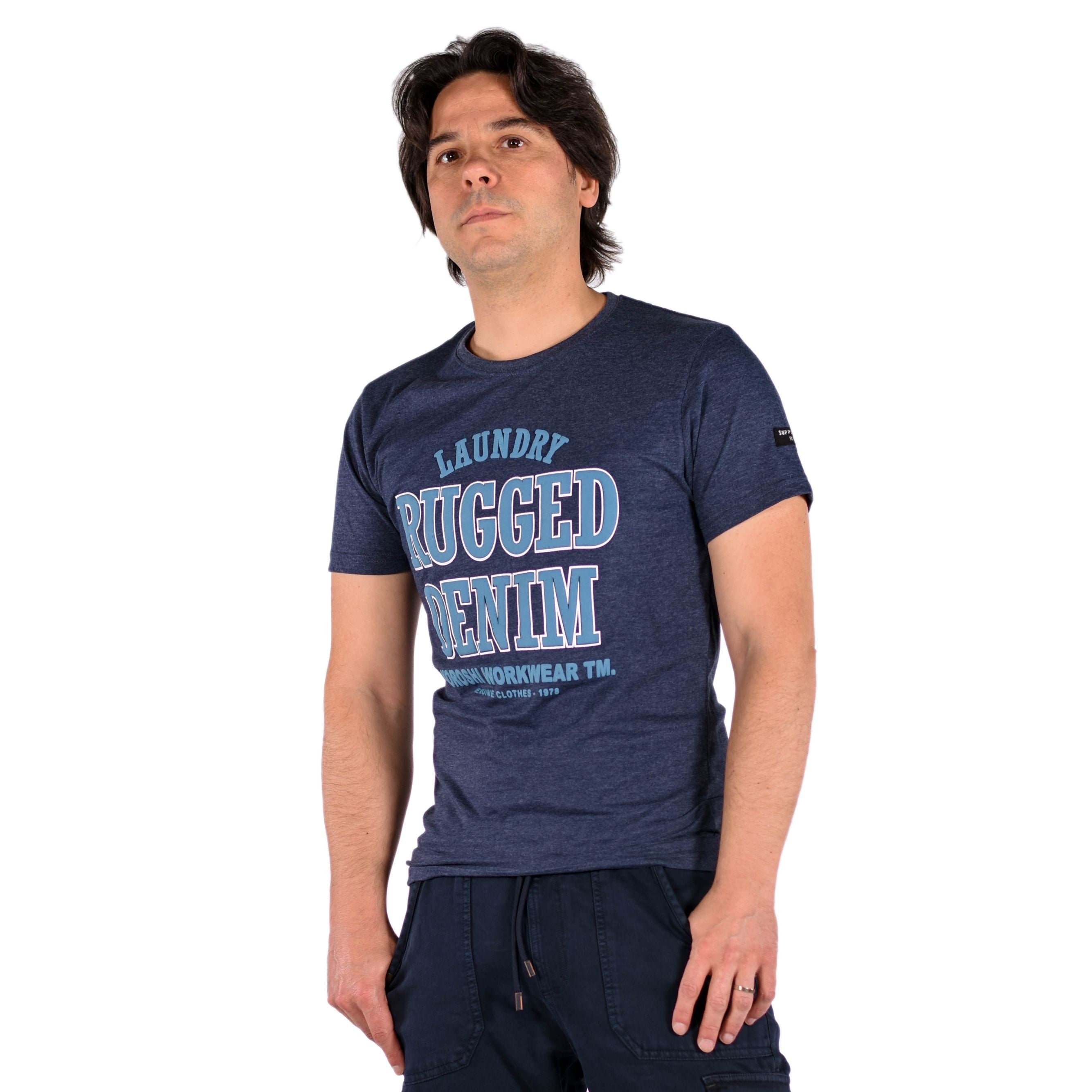 Camiseta Hombre Manga Corta Jaspeada Estampada – Koroshi 2011MC61