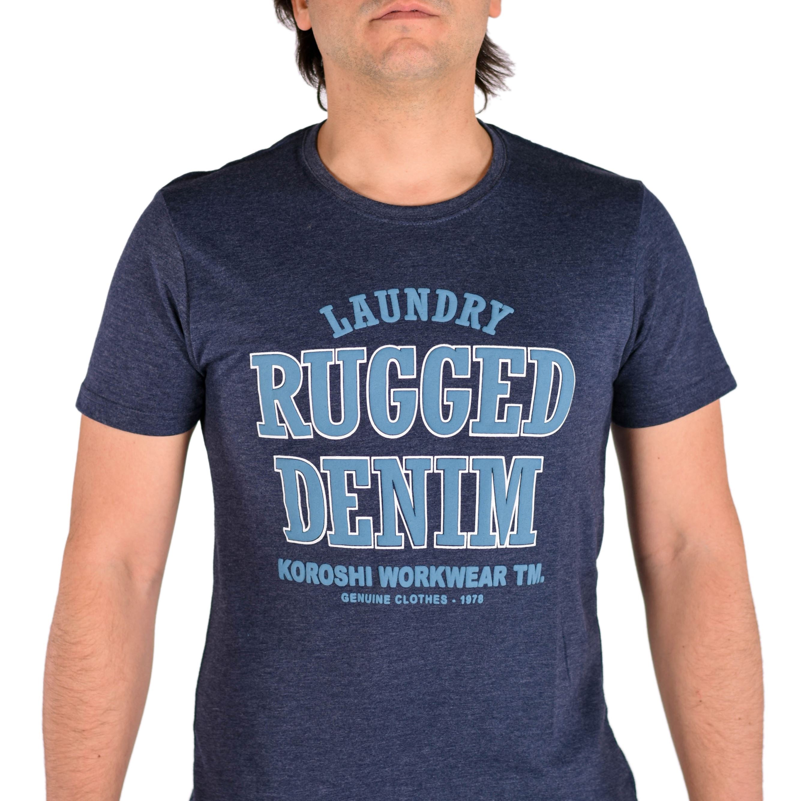 Camiseta Hombre Manga Corta Jaspeada Estampada – Koroshi 2011MC61