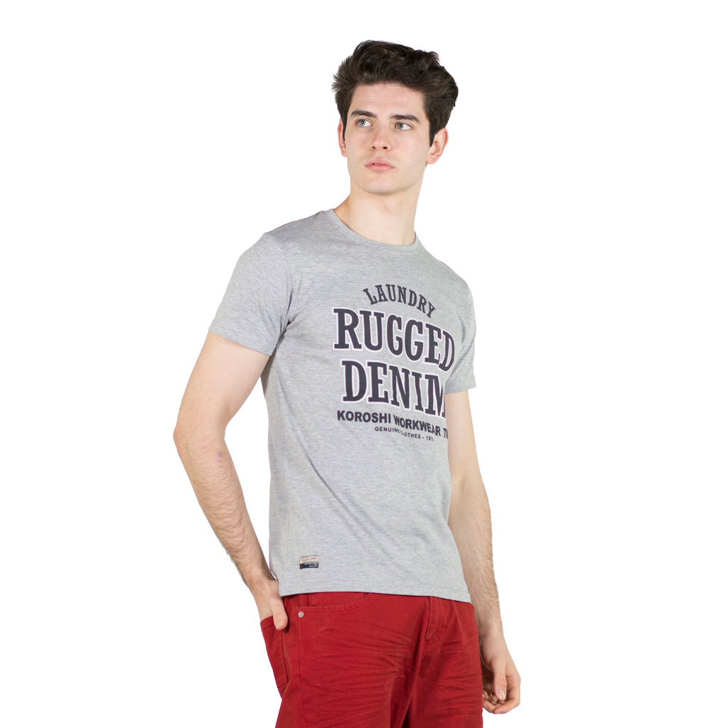 Camiseta Hombre Manga Corta Jaspeada Estampada – Koroshi 2011MC61