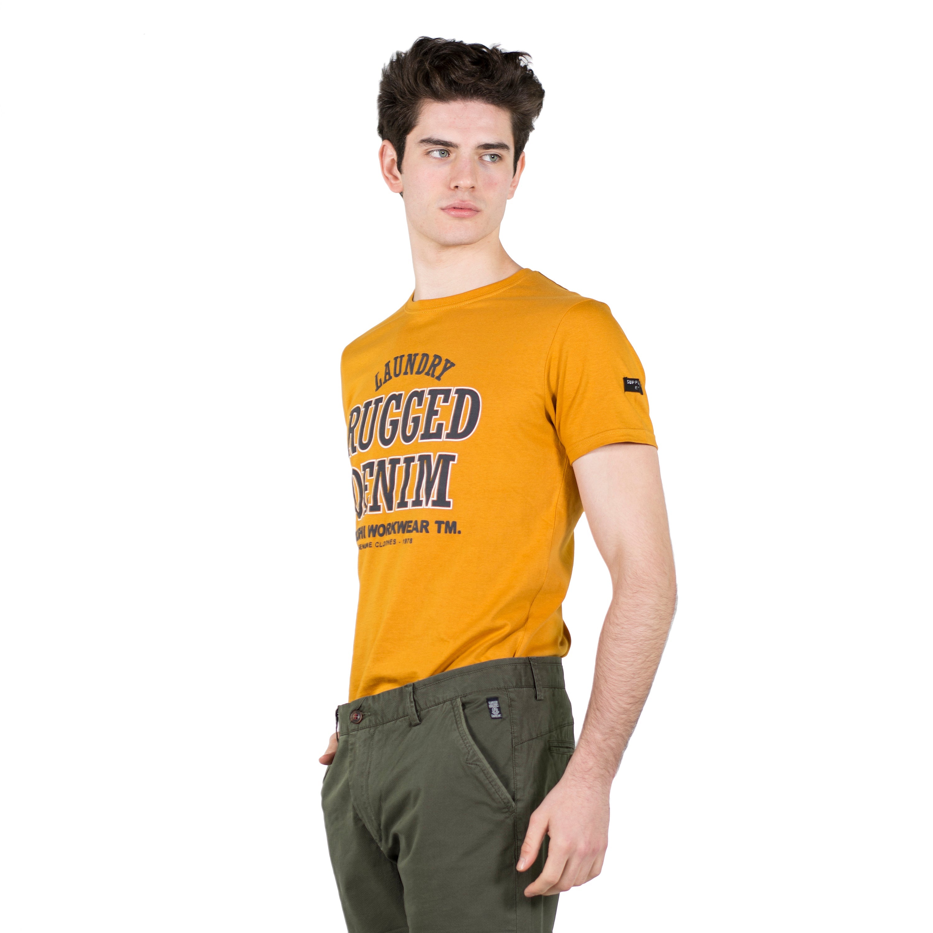 Camiseta Hombre Manga Corta Jaspeada Estampada – Koroshi 2011MC61