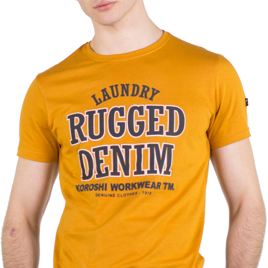 Camiseta Hombre Manga Corta Jaspeada Estampada – Koroshi 2011MC61