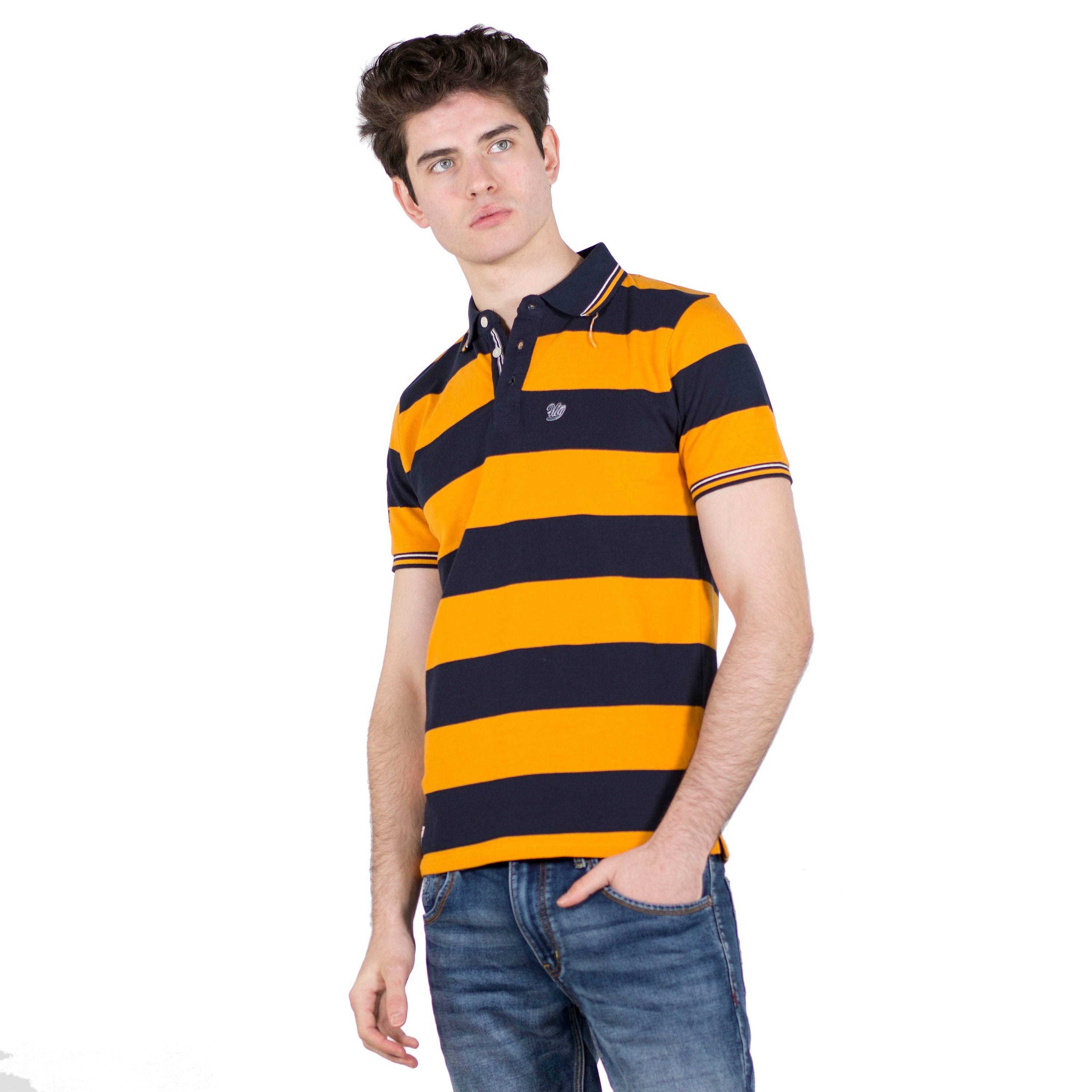 Polo Hombre Manga Corta Piqué Rayas – Koroshi 2011PC09