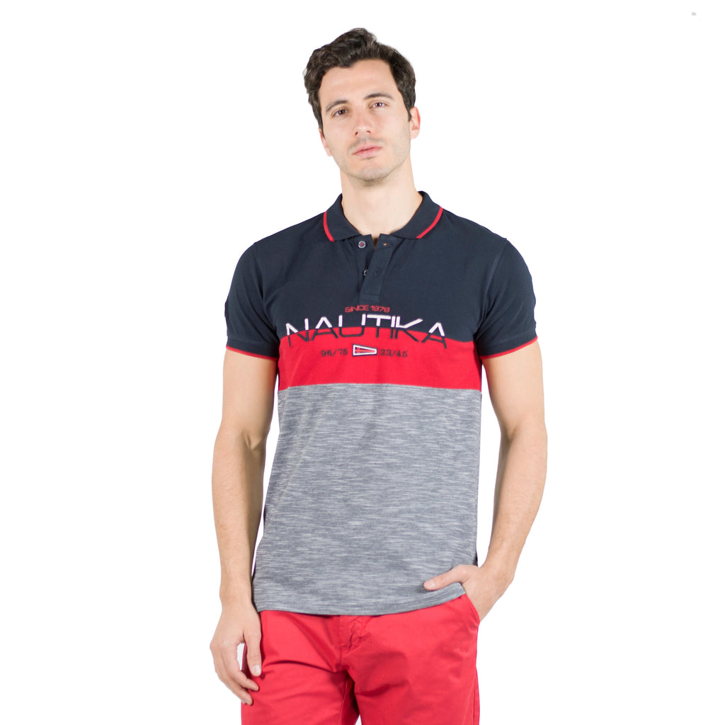 Polo Hombre Piqué Manga Corta Color Block – Koroshi 2011PC11