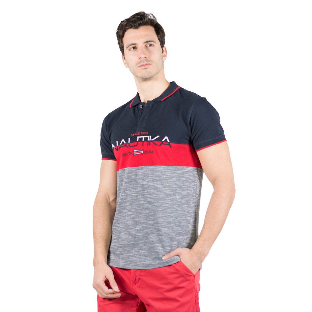 Polo Hombre Piqué Manga Corta Color Block – Koroshi 2011PC11