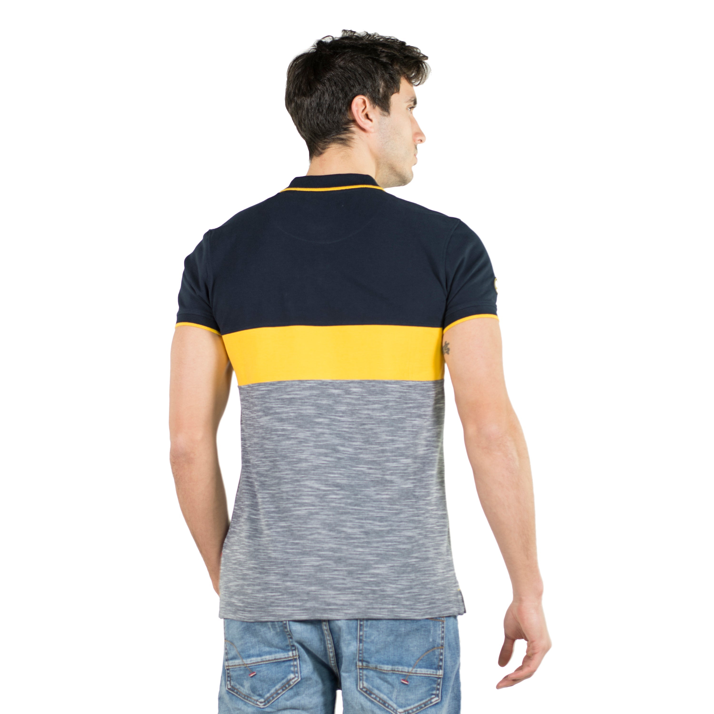 Polo Hombre Piqué Manga Corta Color Block – Koroshi 2011PC11