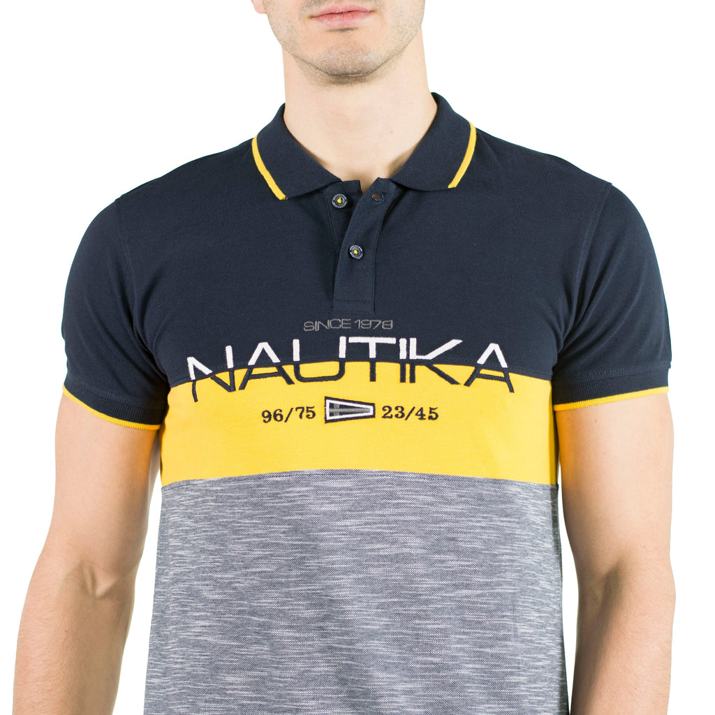 Polo Hombre Piqué Manga Corta Color Block – Koroshi 2011PC11