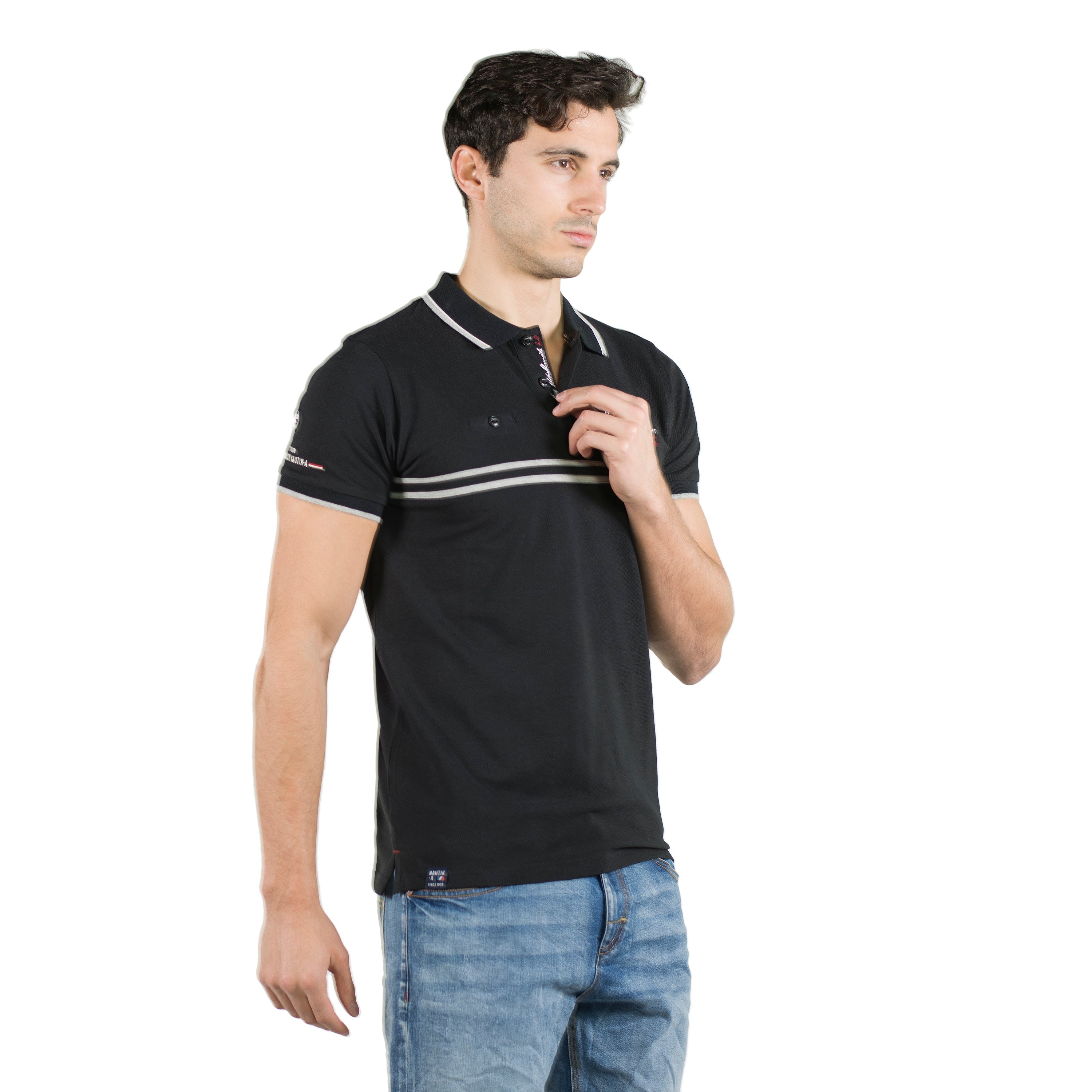 Polo Hombre Piqué Manga Corta con Cinta en Pecho – Koroshi 2011PC15