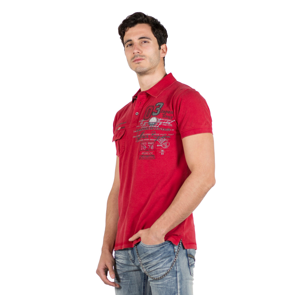 Polo Hombre Piqué Manga Corta con Bolsillo y Estampado – Koroshi 2011PC18