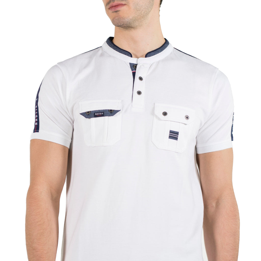 Polo Hombre Cuello Mao Manga Corta con Bolsillos – Koroshi 2011PC26