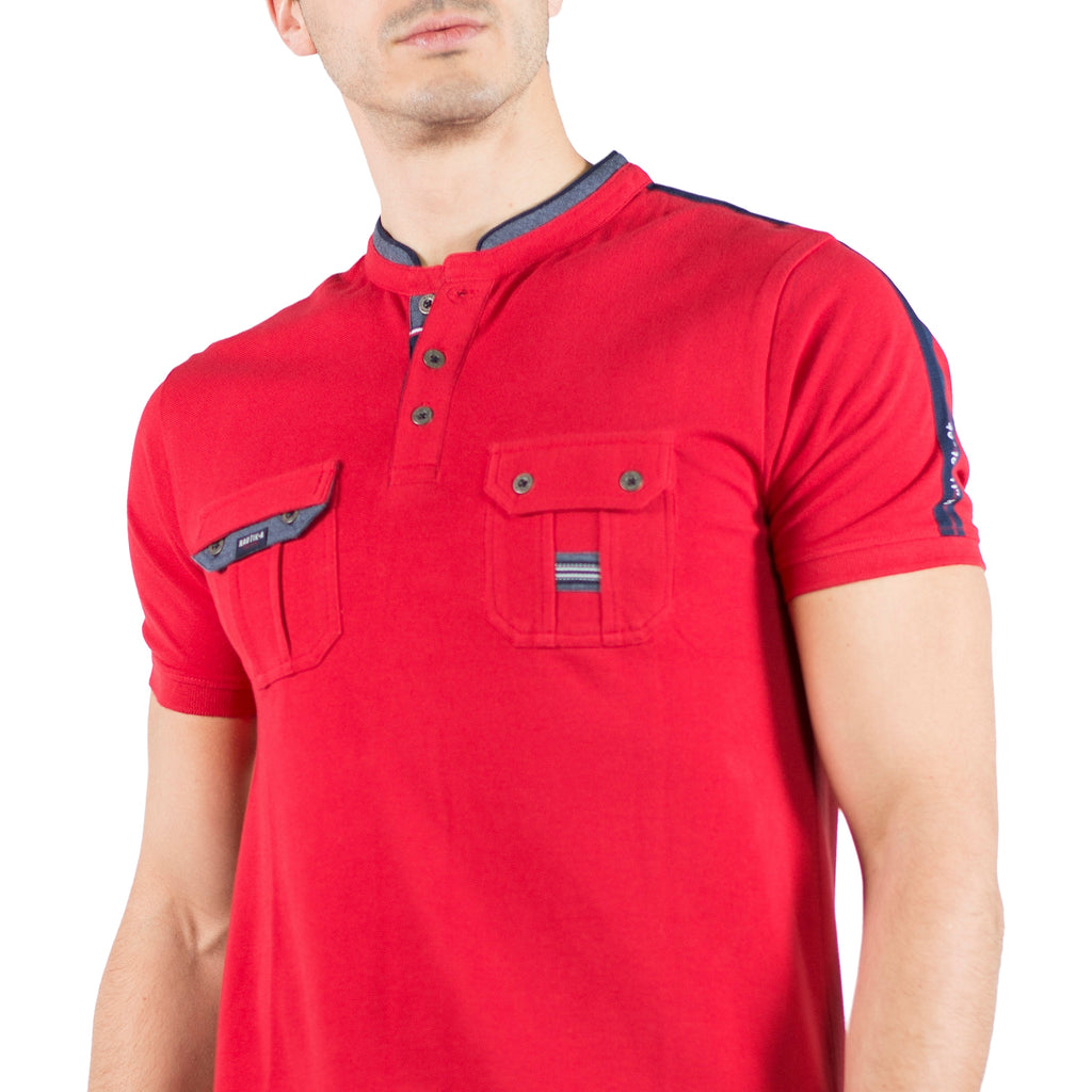 Polo Hombre Cuello Mao Manga Corta con Bolsillos – Koroshi 2011PC26