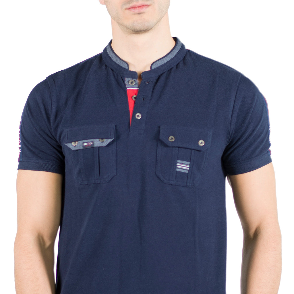 Polo Hombre Cuello Mao Manga Corta con Bolsillos – Koroshi 2011PC26