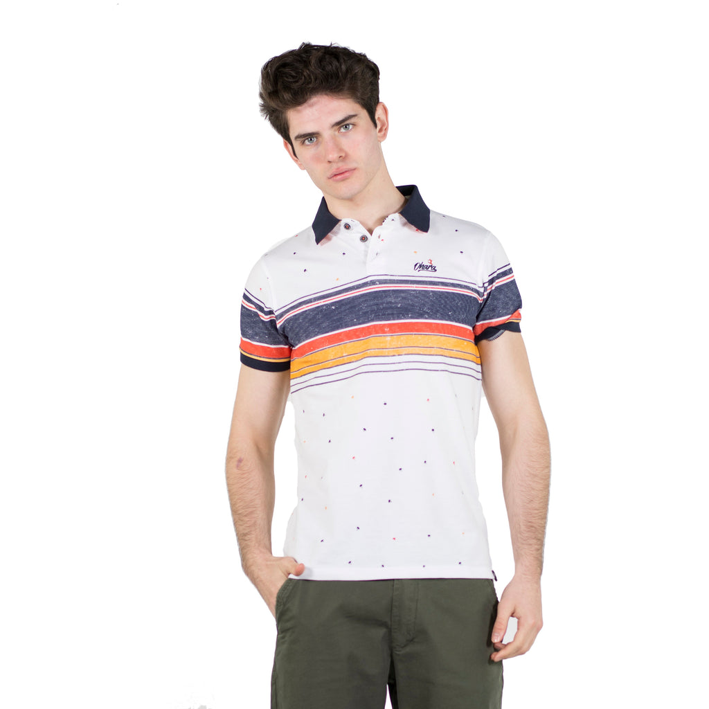 Polo Piqué de Manga Corta Hombre con Rayas – Koroshi 2011PC27