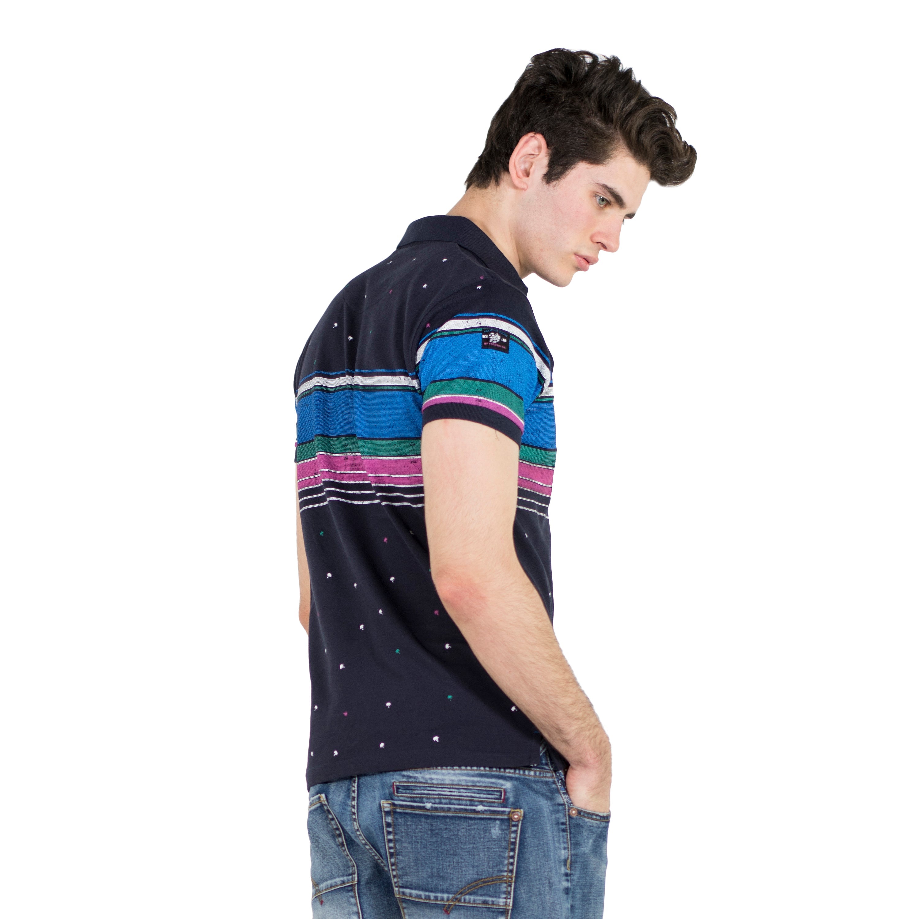 Polo Piqué de Manga Corta Hombre con Rayas – Koroshi 2011PC27