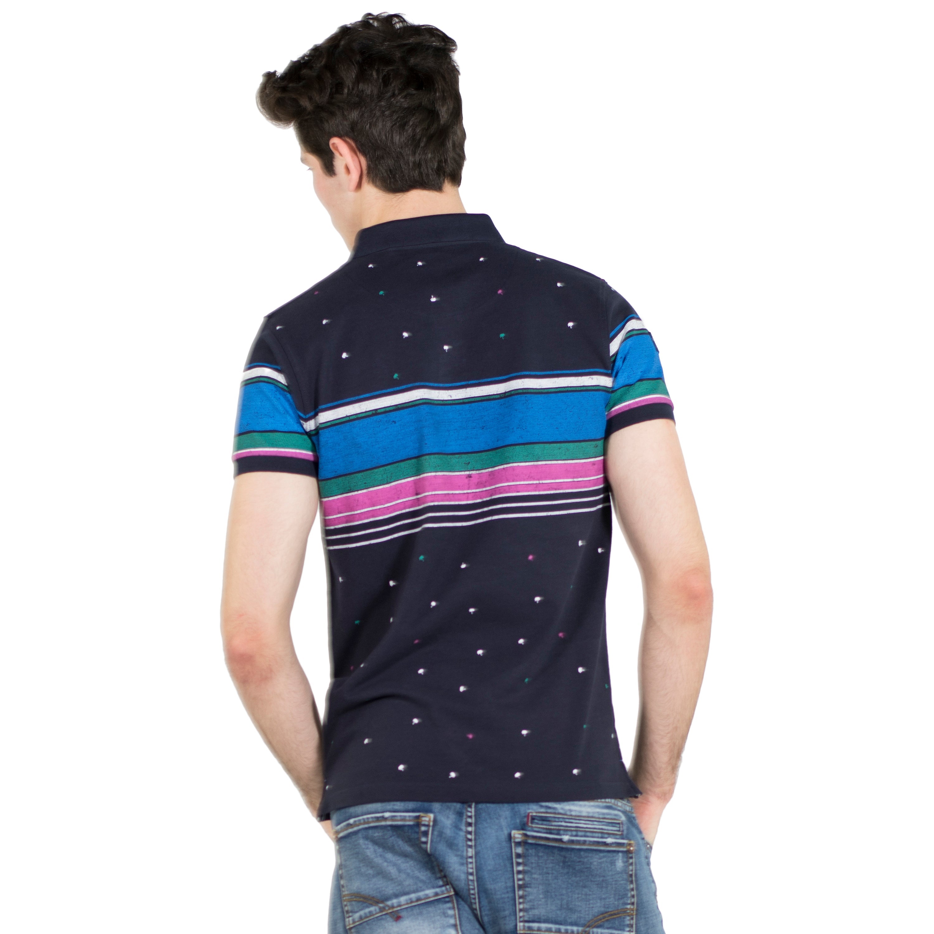 Polo Piqué de Manga Corta Hombre con Rayas – Koroshi 2011PC27