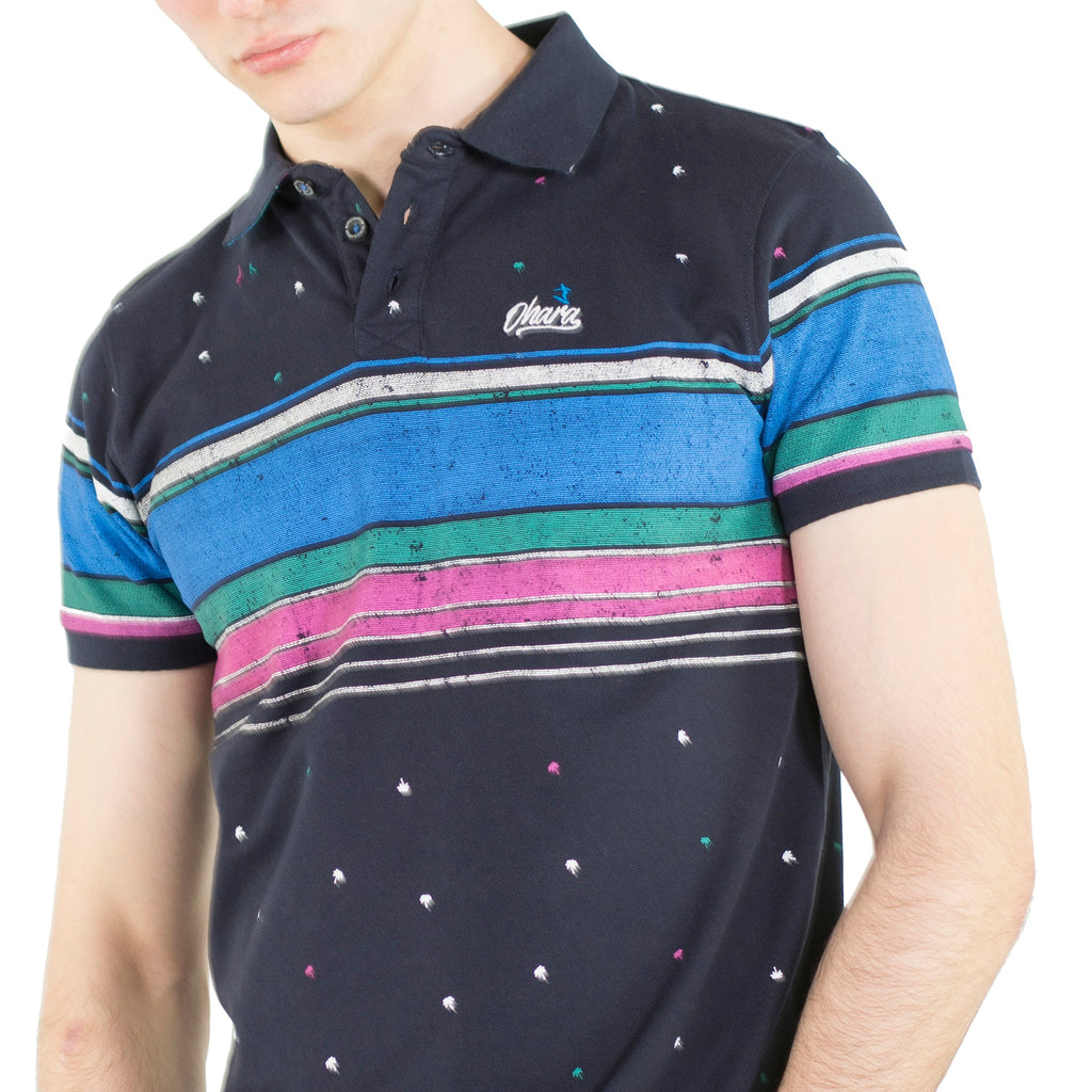 Polo Piqué de Manga Corta Hombre con Rayas – Koroshi 2011PC27