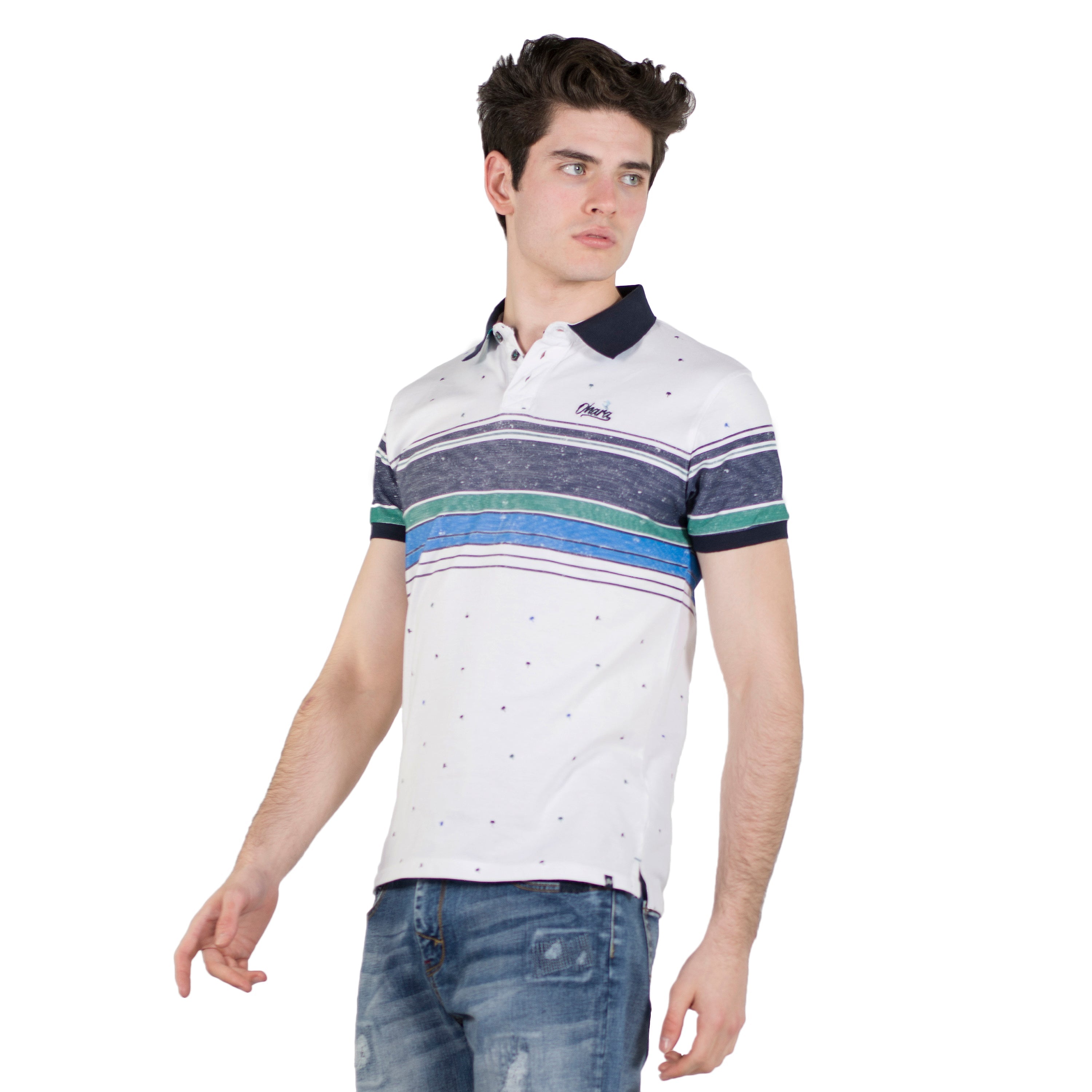 Polo Piqué de Manga Corta Hombre con Rayas – Koroshi 2011PC27