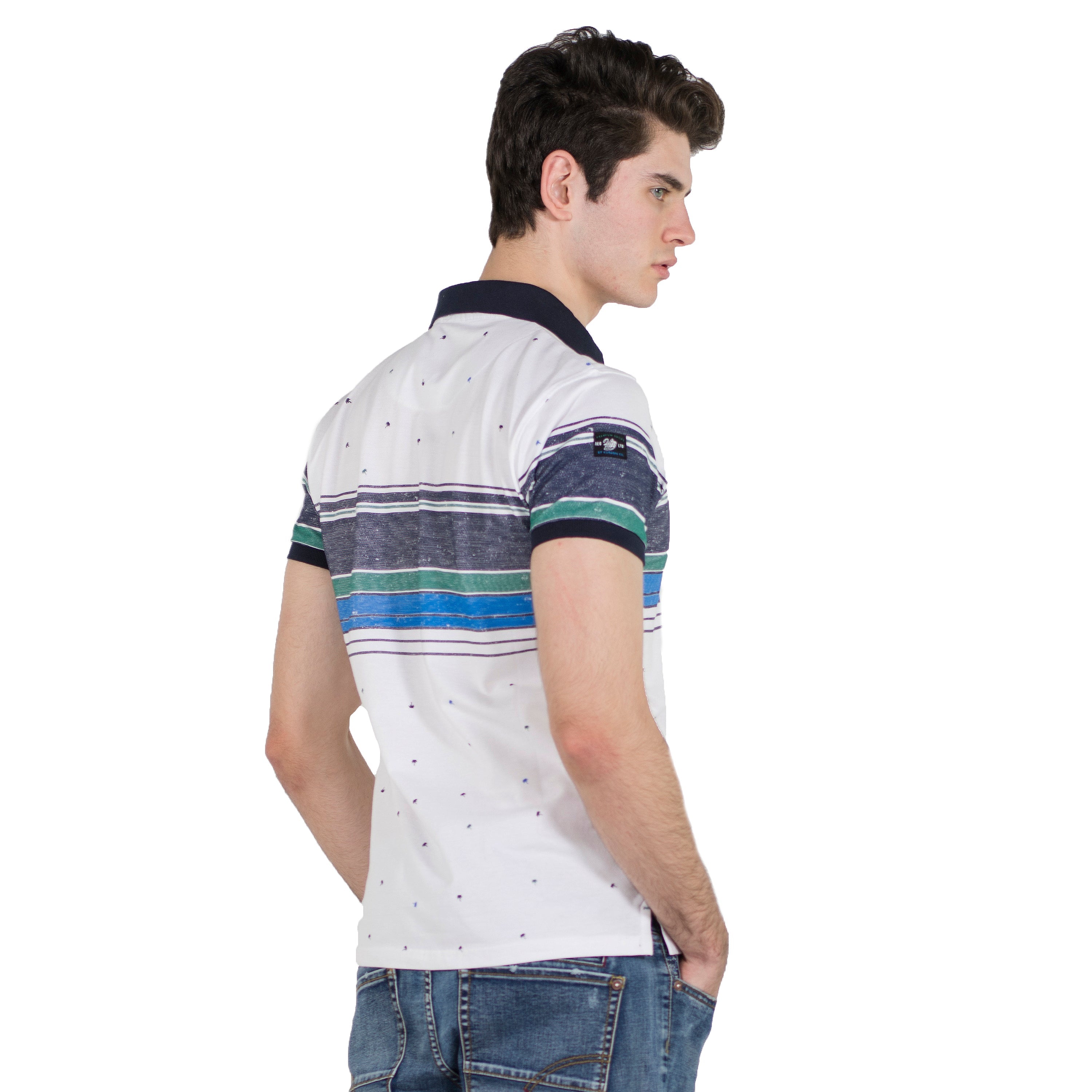 Polo Piqué de Manga Corta Hombre con Rayas – Koroshi 2011PC27