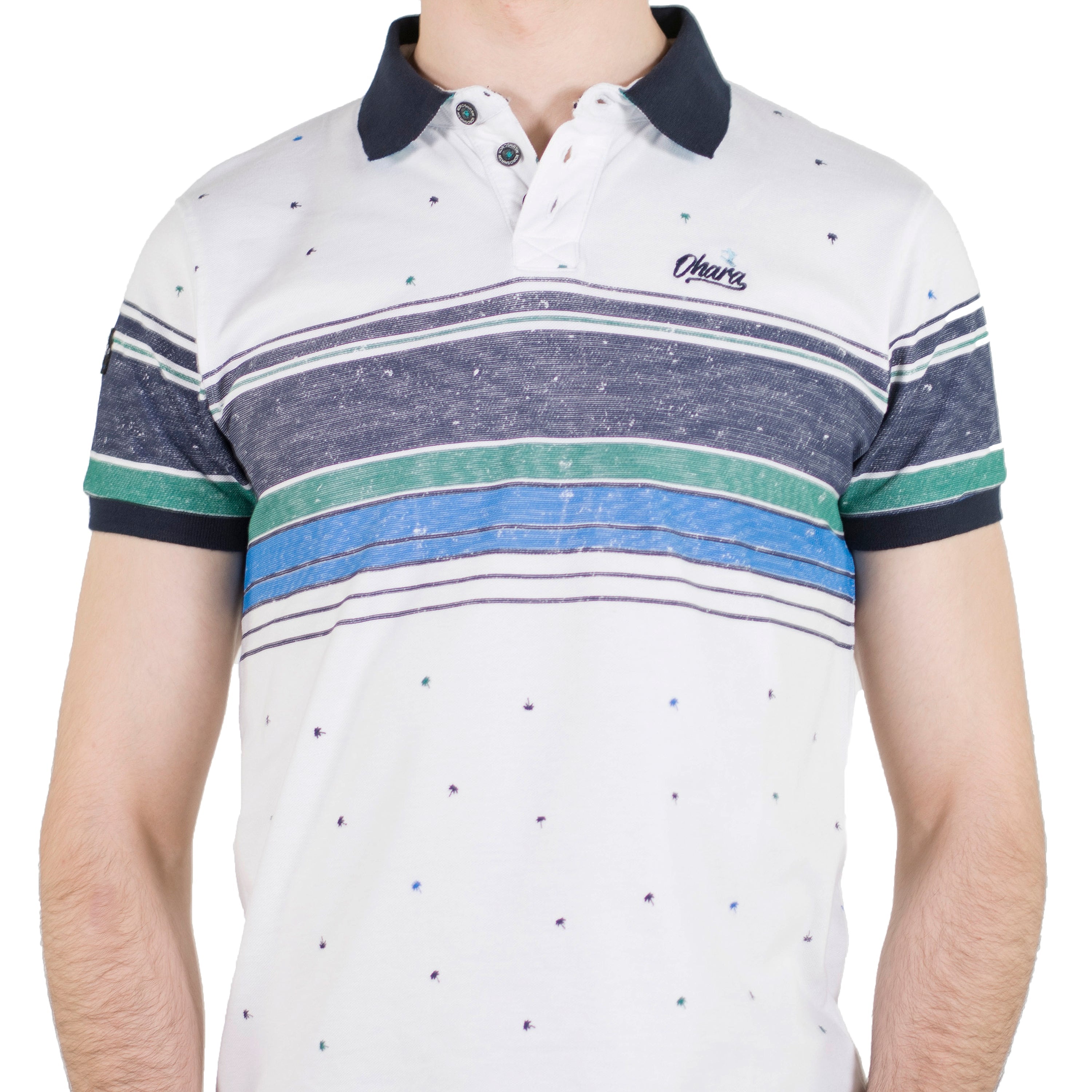 Polo Piqué de Manga Corta Hombre con Rayas – Koroshi 2011PC27