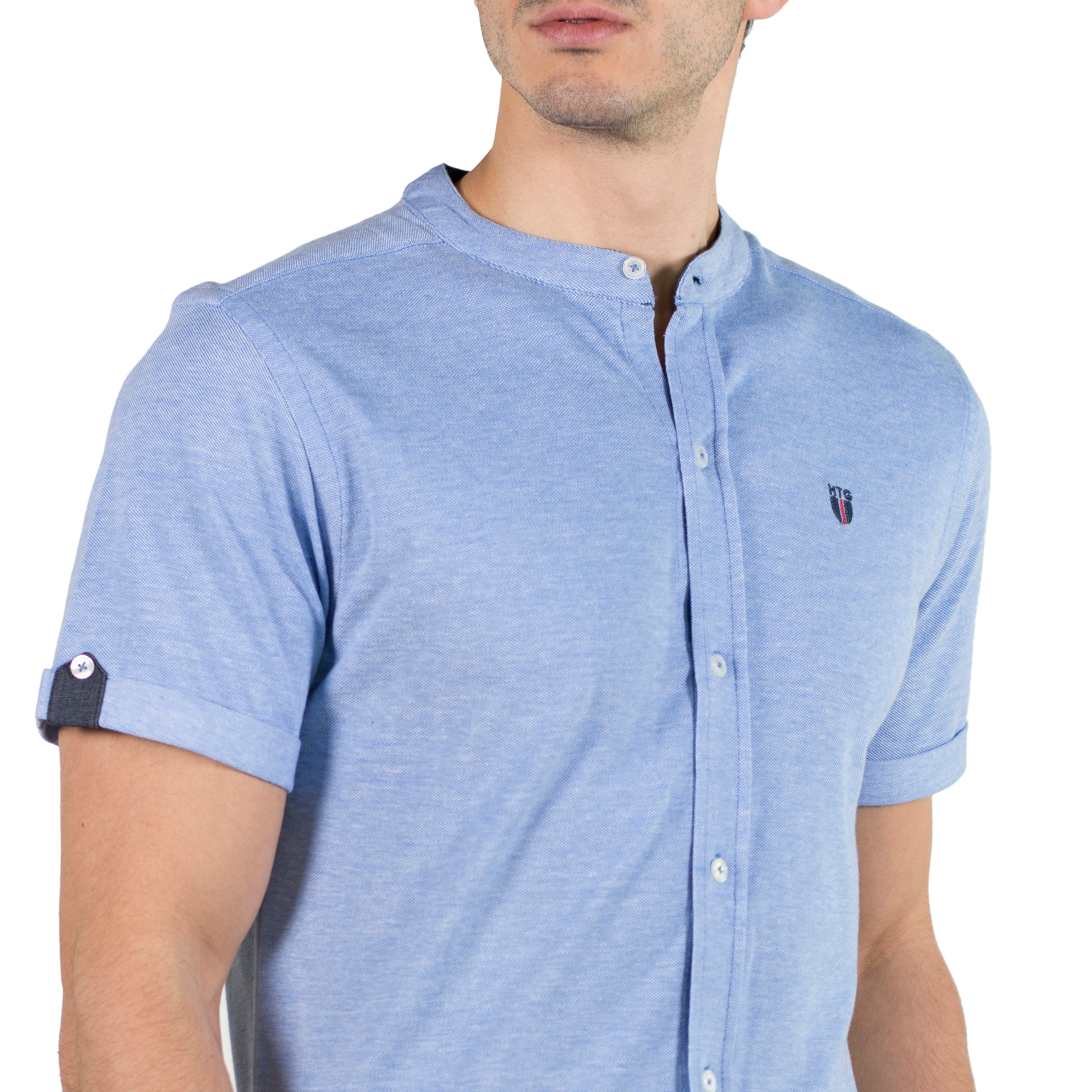 Camisa Hombre Manga Corta Piqué Cuello Mao – Koroshi 2011PC35
