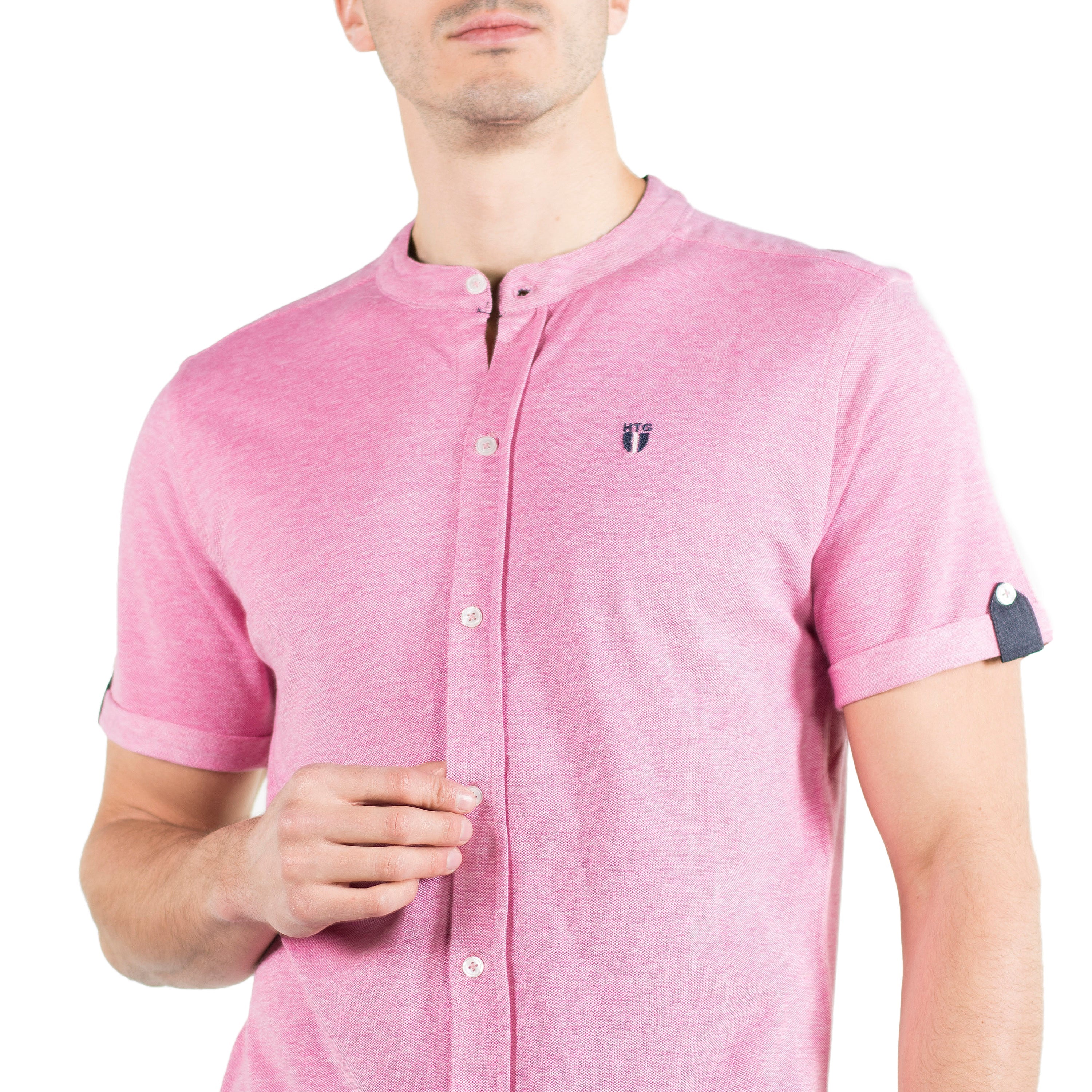 Camisa Hombre Manga Corta Piqué Cuello Mao – Koroshi 2011PC35