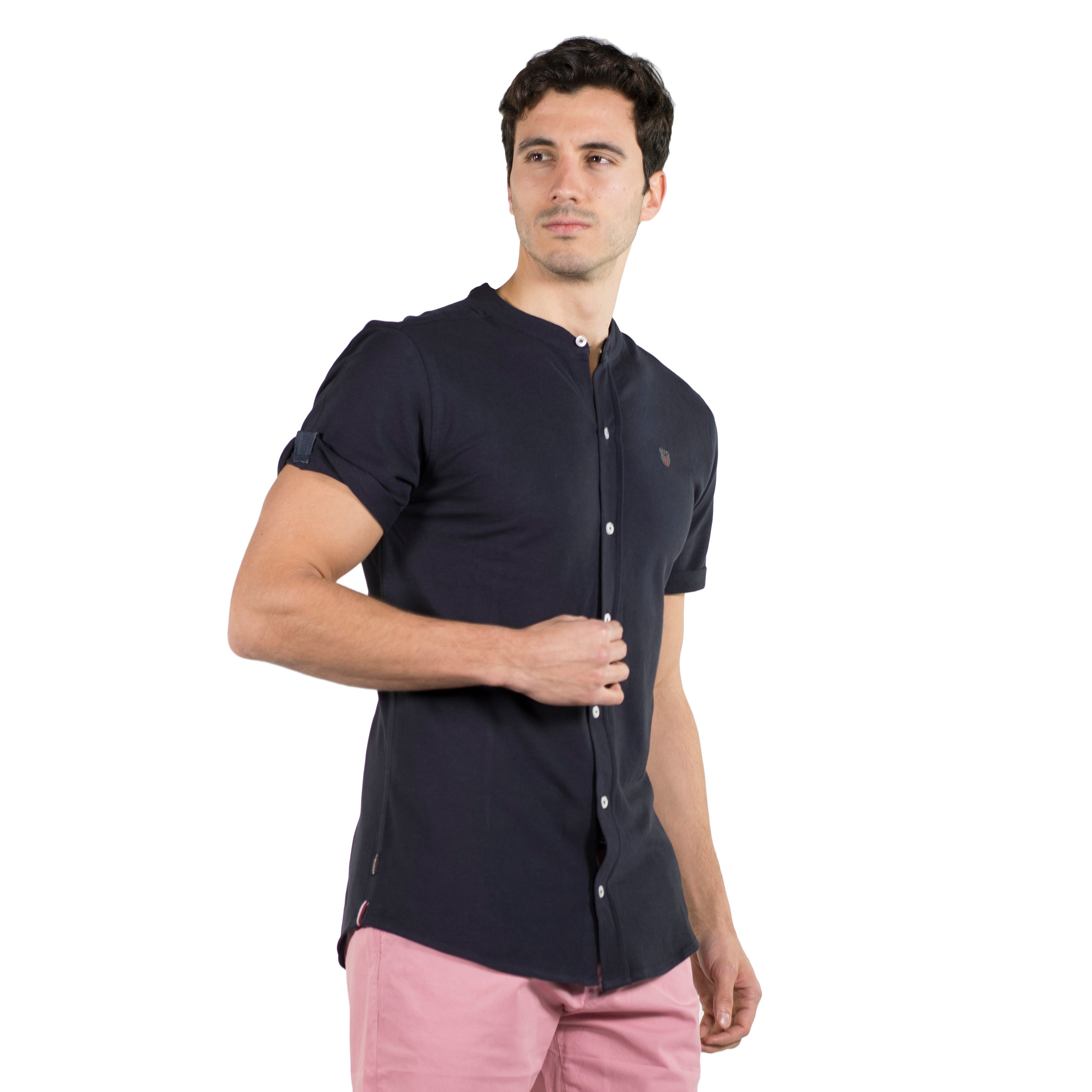 Camisa Hombre Manga Corta Piqué Cuello Mao – Koroshi 2011PC35