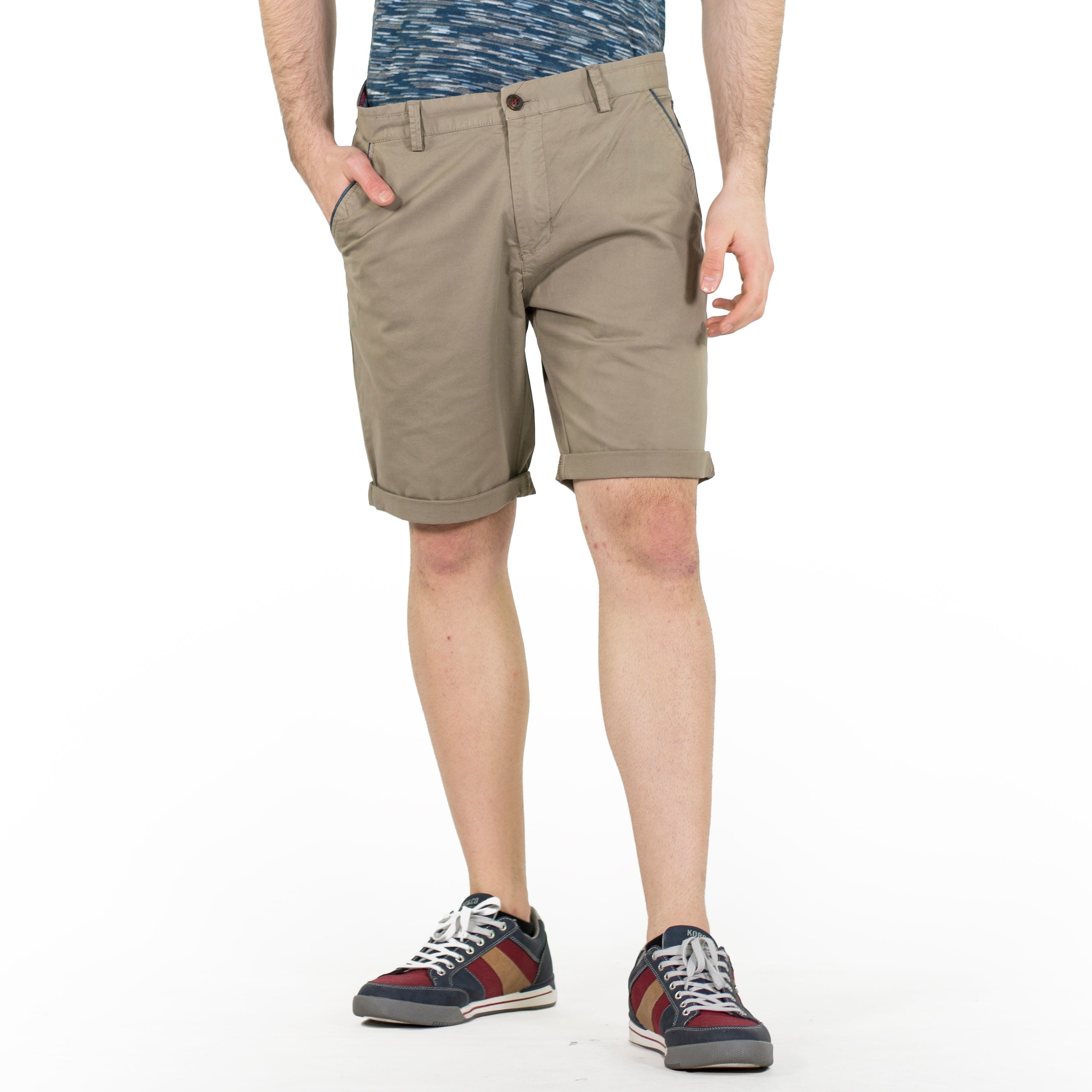 Bermuda Hombre Chino Algodón Ribete Contraste – Koroshi 2011PS06