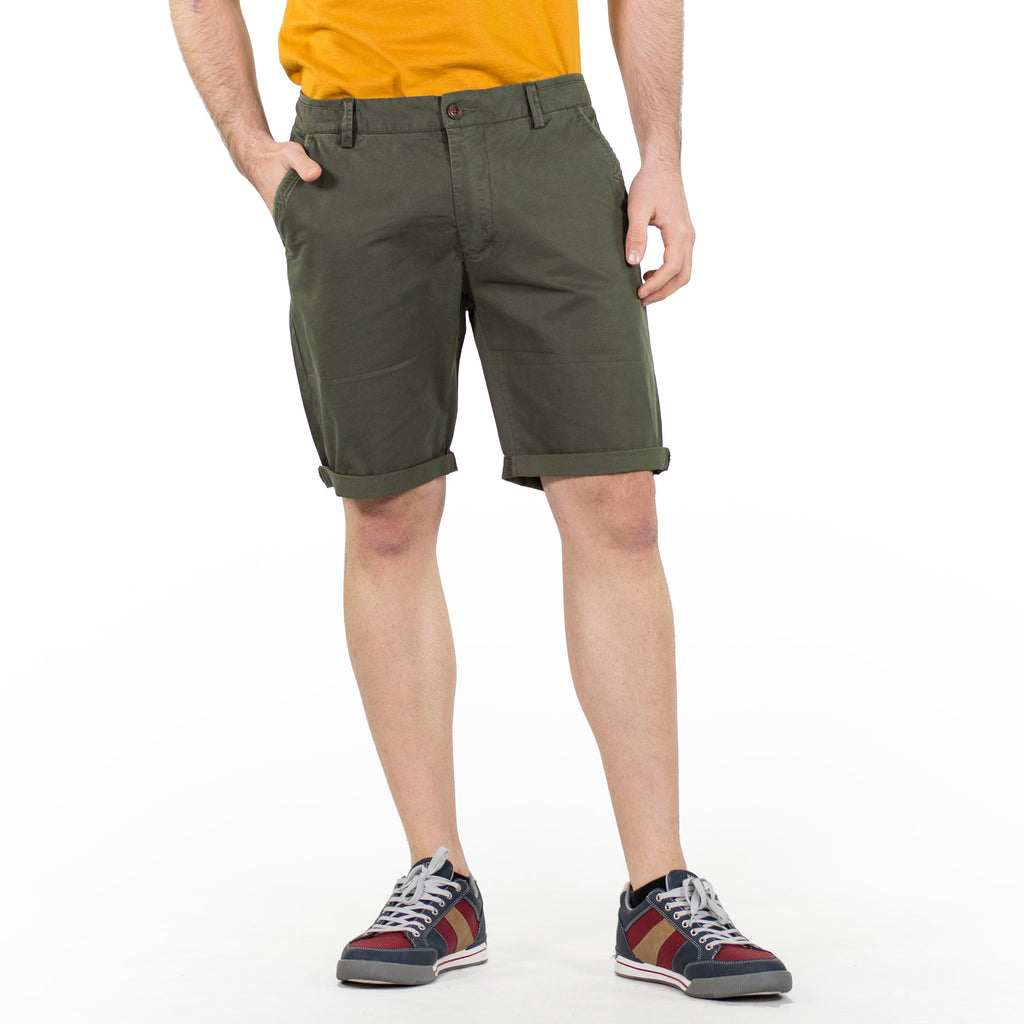 Bermuda Chino con Micro Estampado y Acabado en Vuelta Hombre – Koroshi 2011PS08