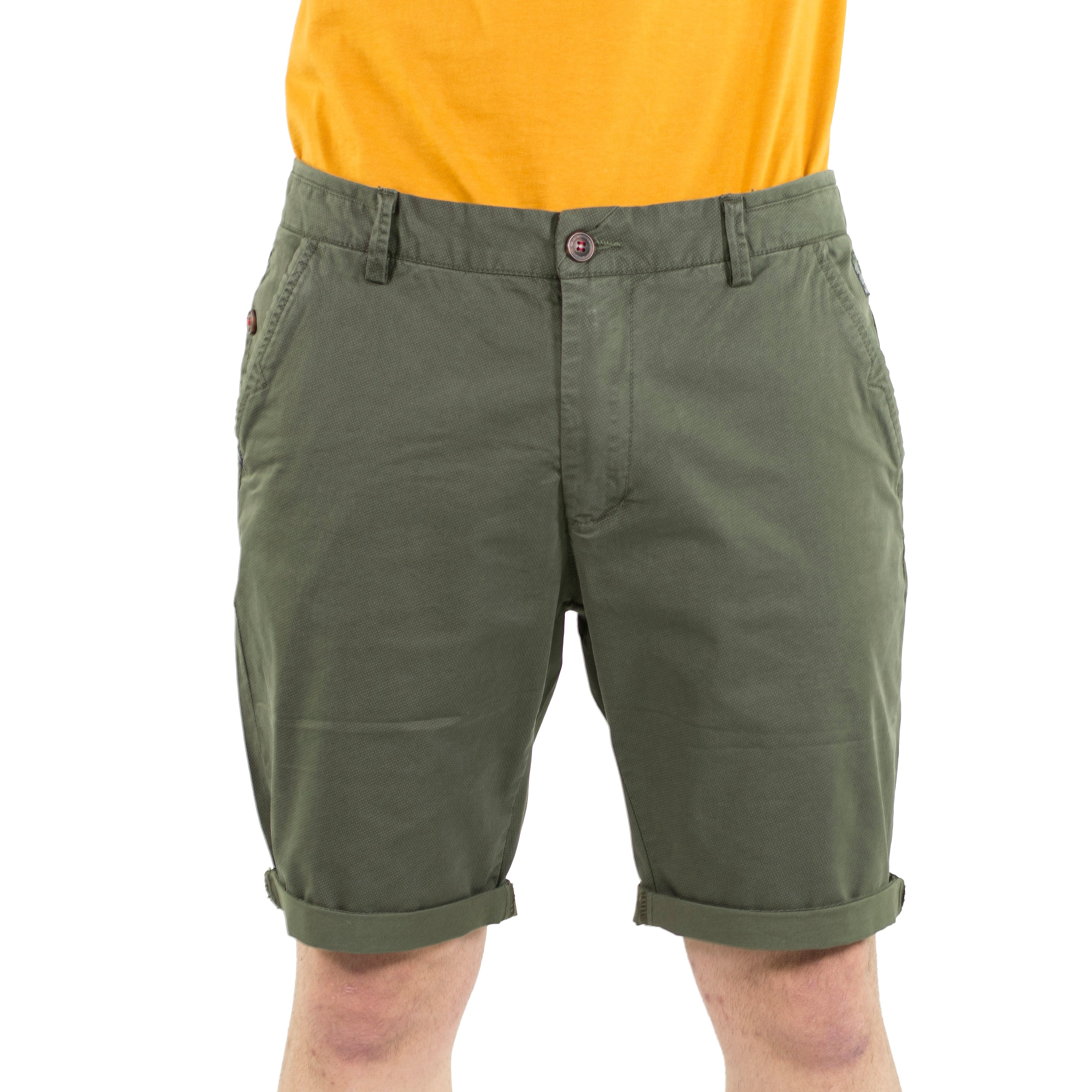 Bermuda Chino con Micro Estampado y Acabado en Vuelta Hombre – Koroshi 2011PS08