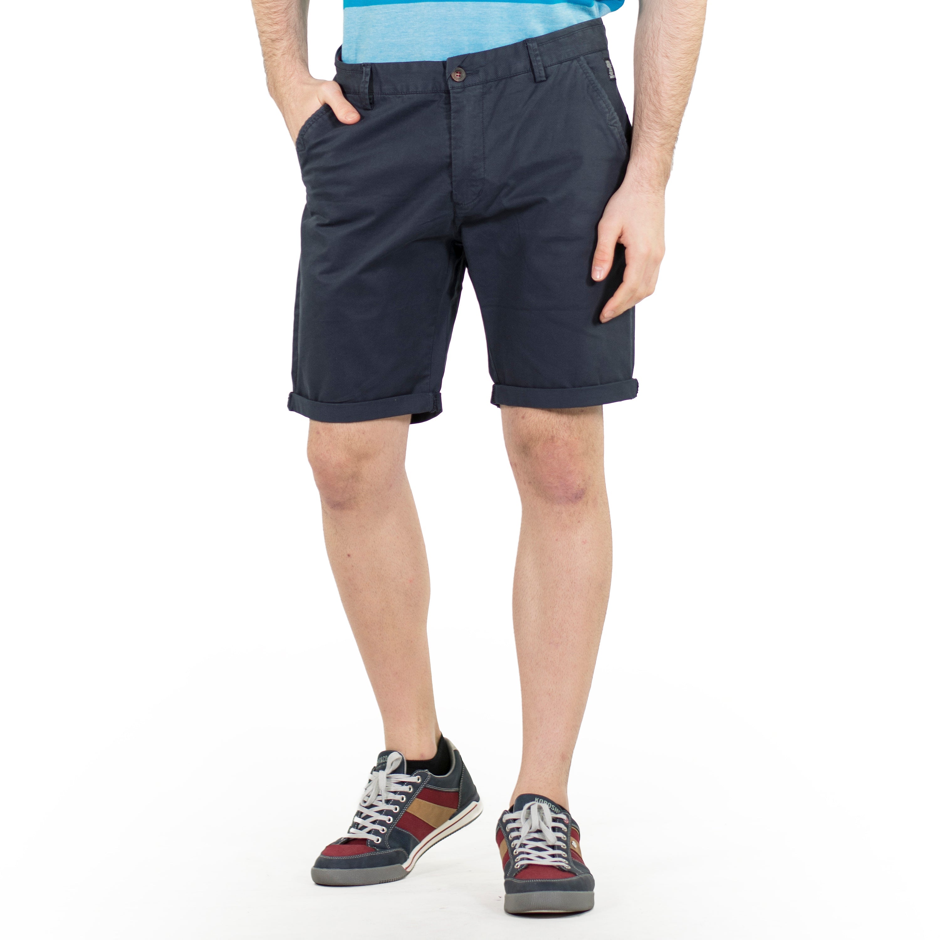 Bermuda Chino con Micro Estampado y Acabado en Vuelta Hombre – Koroshi 2011PS08